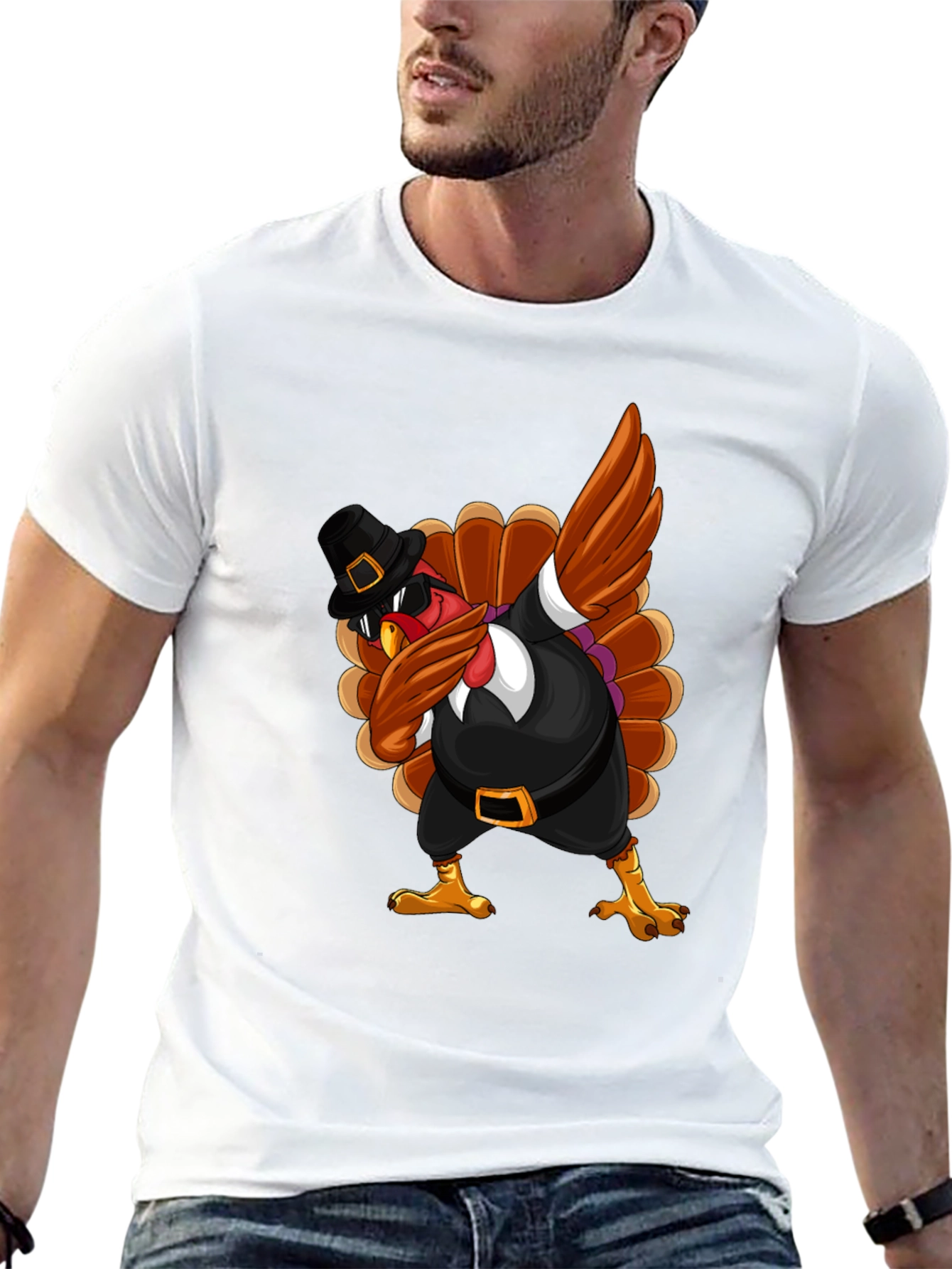 Thanksgiving Turkey Dabbing T-Shirt - 13