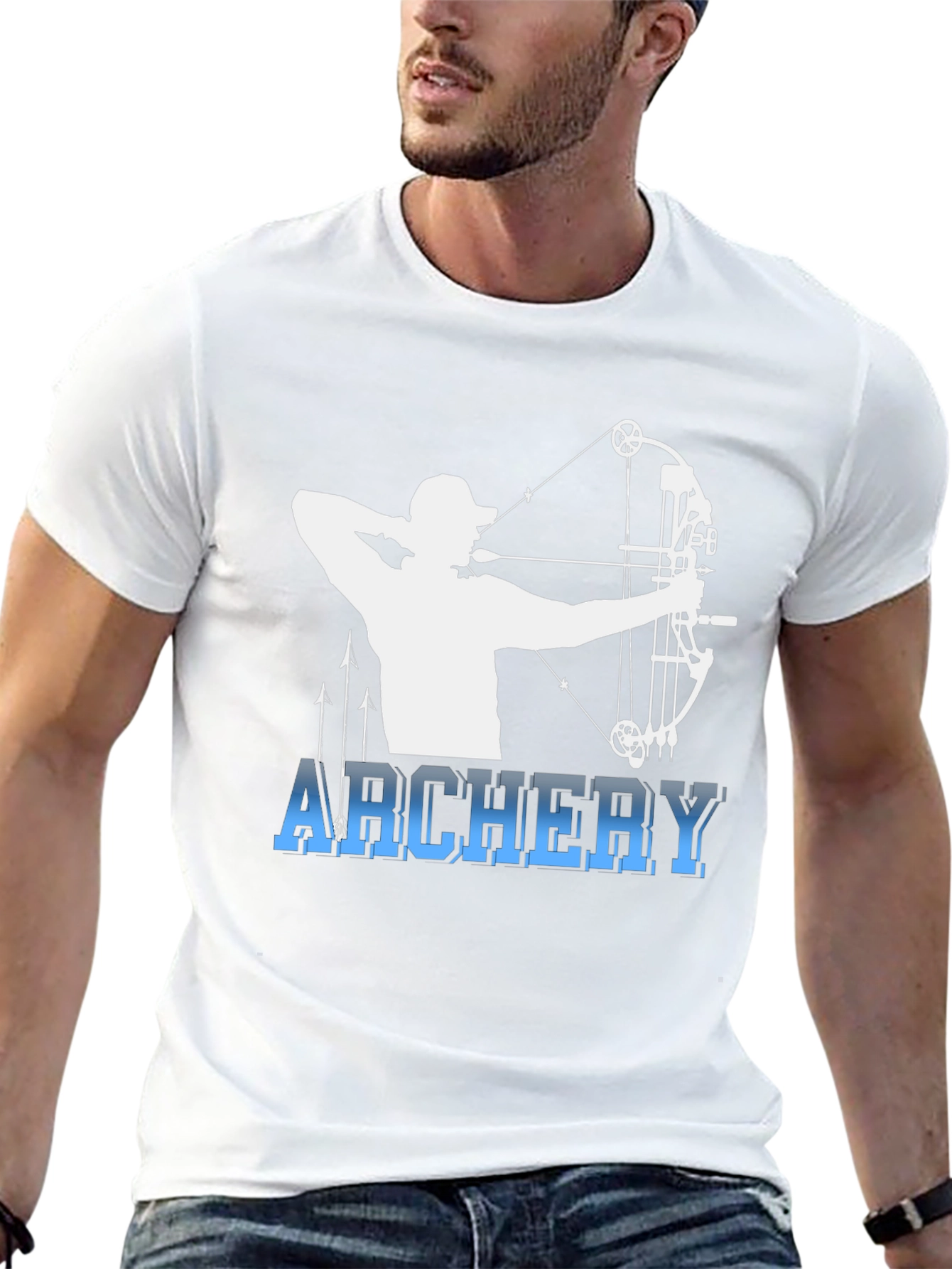 Black Archery Bow Hunter Black T-Shirt view 13