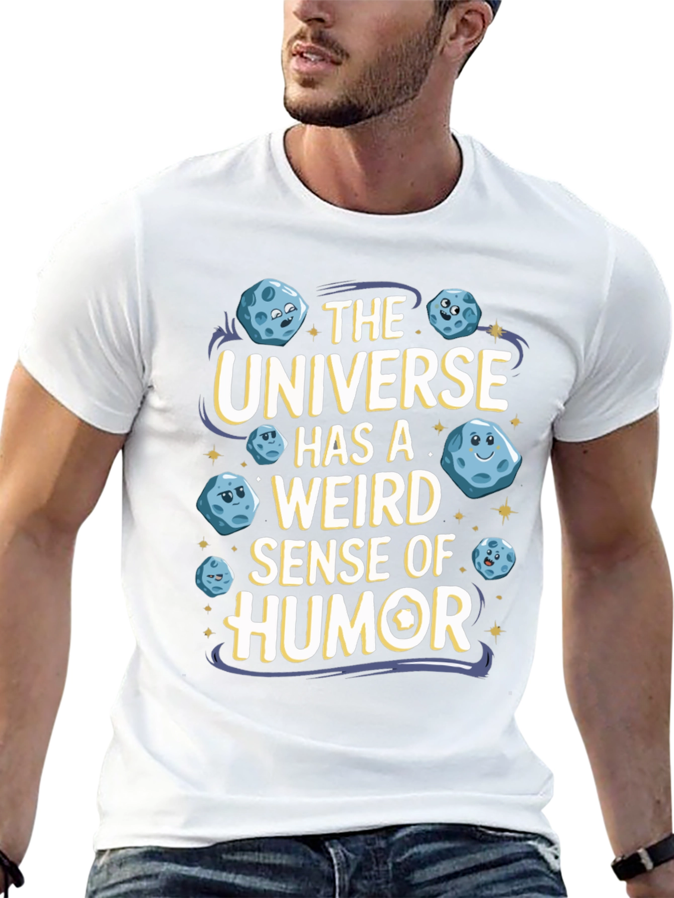 Black The Universe Humor T-Shirt Funny Graphic Tee view 13