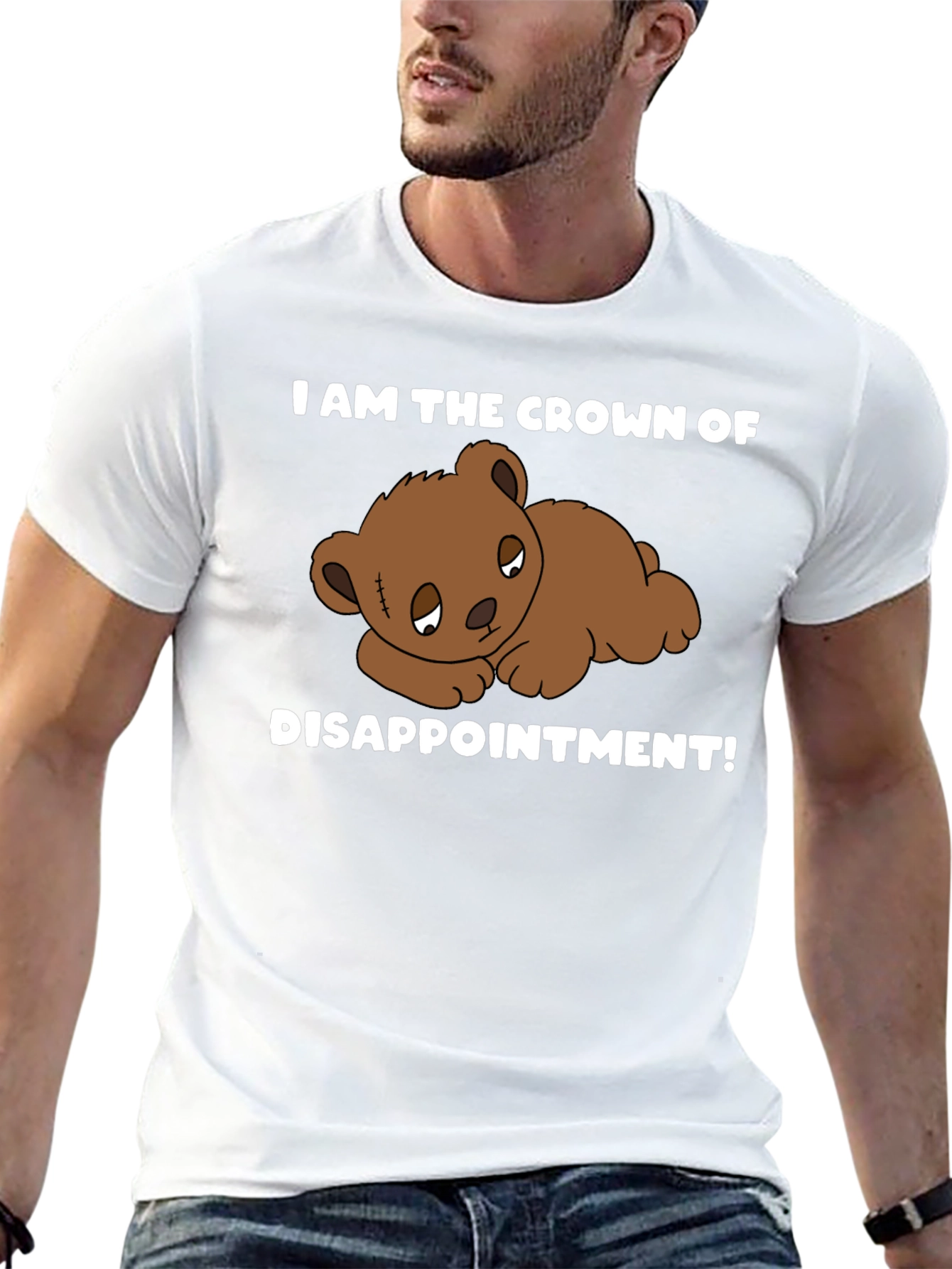 Black Crown of Disappointment T-Shirt - Sad Teddy Bear view 13