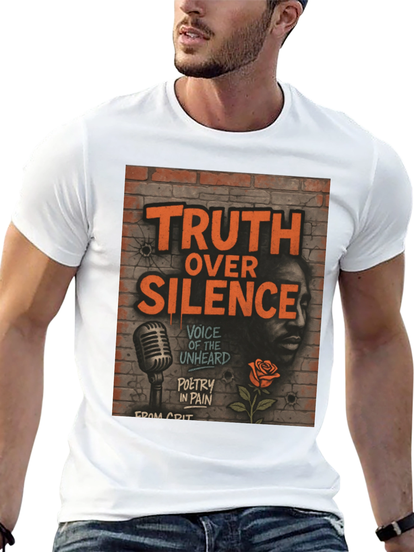 Black Truth Over Silence Graphic T-Shirt - Poetry in Pain view 13