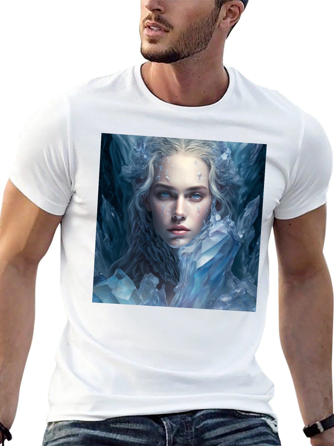 Black Icy Queen Graphic Tee - Black Cotton Blend Shirt view 13