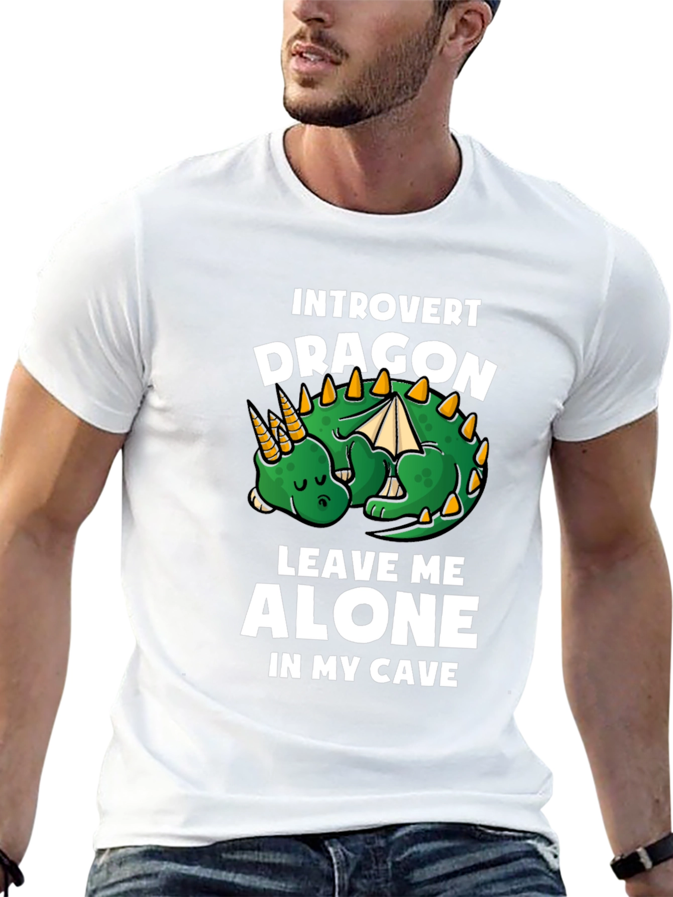 Black Introvert Dragon T-Shirt - Leave Me Alone view 13
