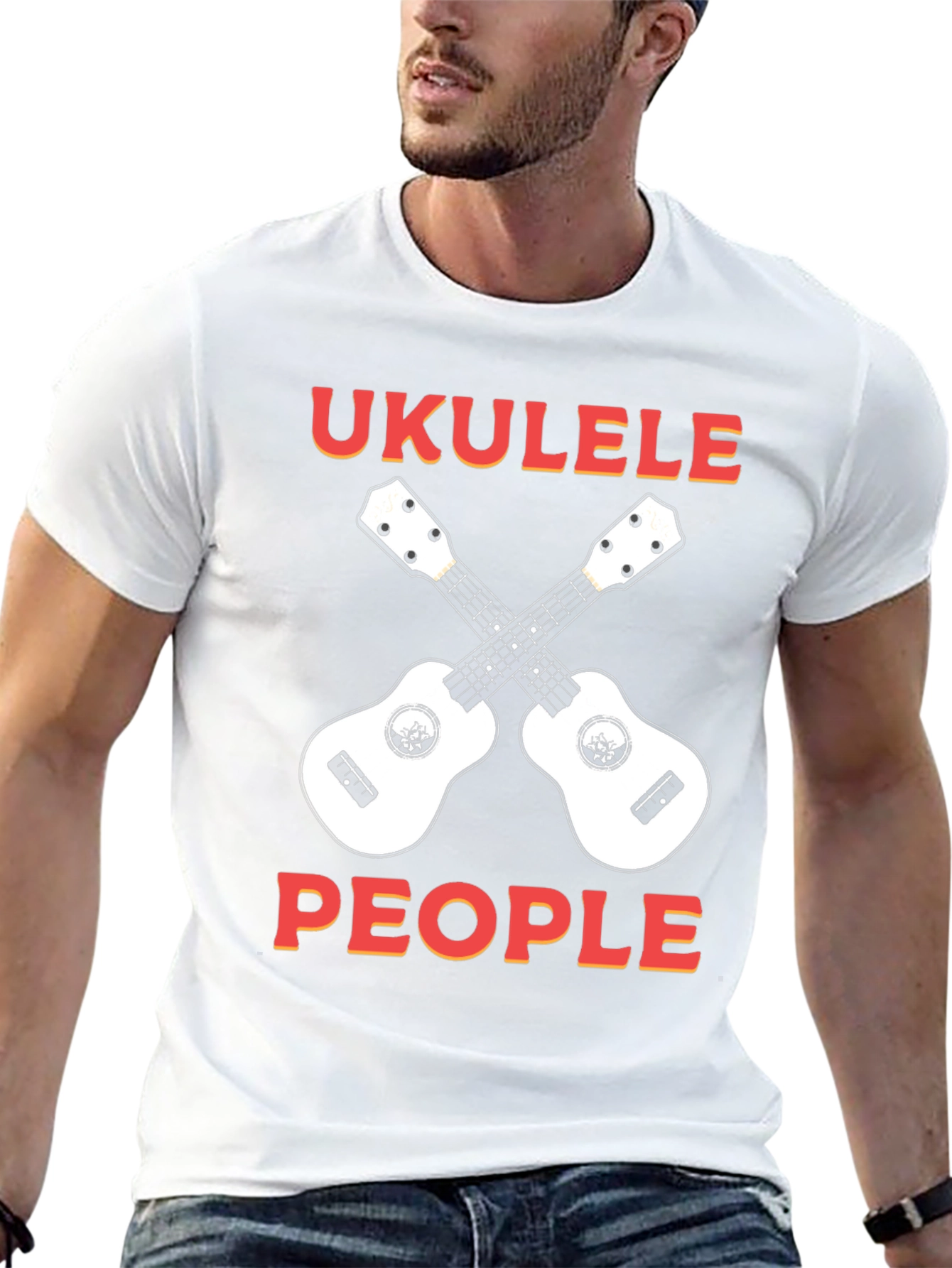 Black Ukulele People Graphic T-Shirt view 13