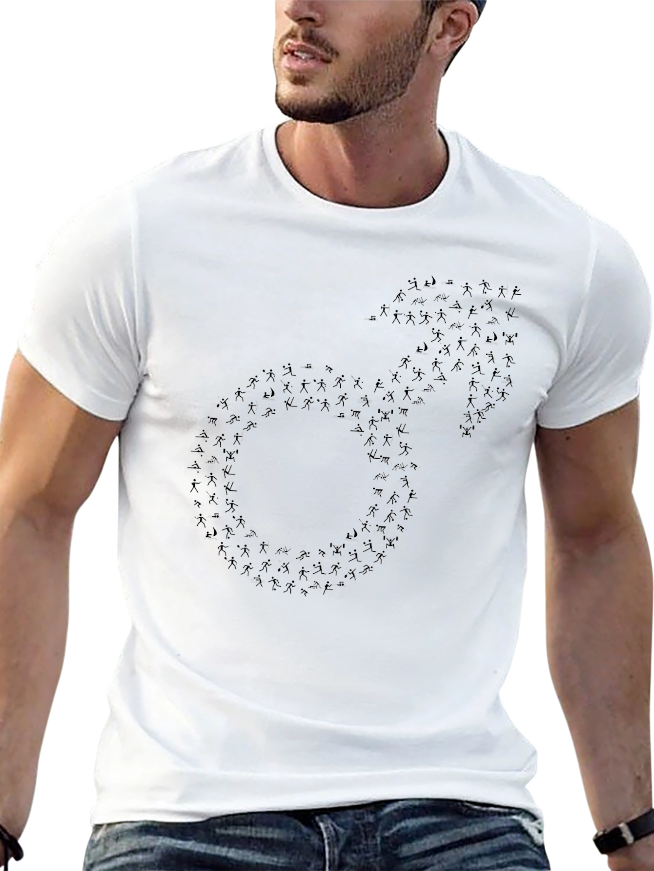 Black Novelty Male Symbol Graphic T-Shirt view 13