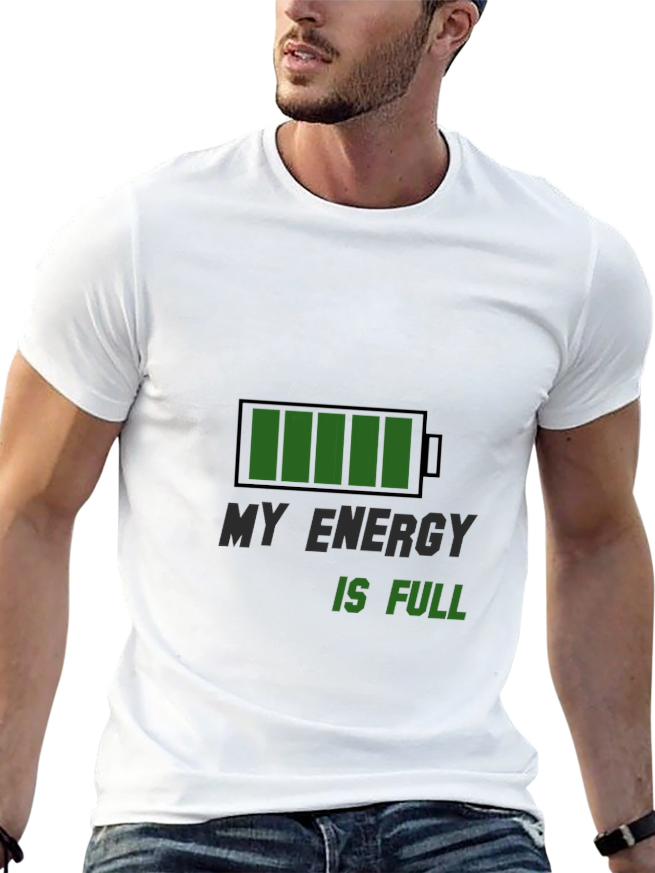 Black Full Energy T-Shirt - Recharge Your Style! view 13