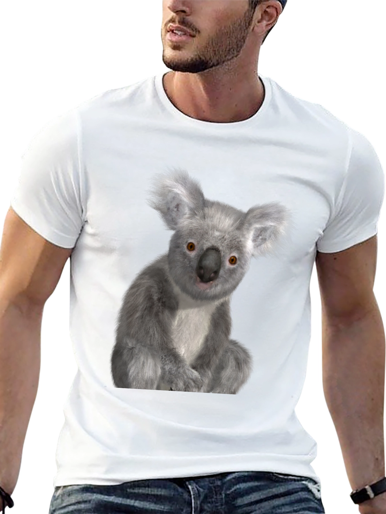 Black Koala Graphic Tee - Black Cotton Comfort view 13