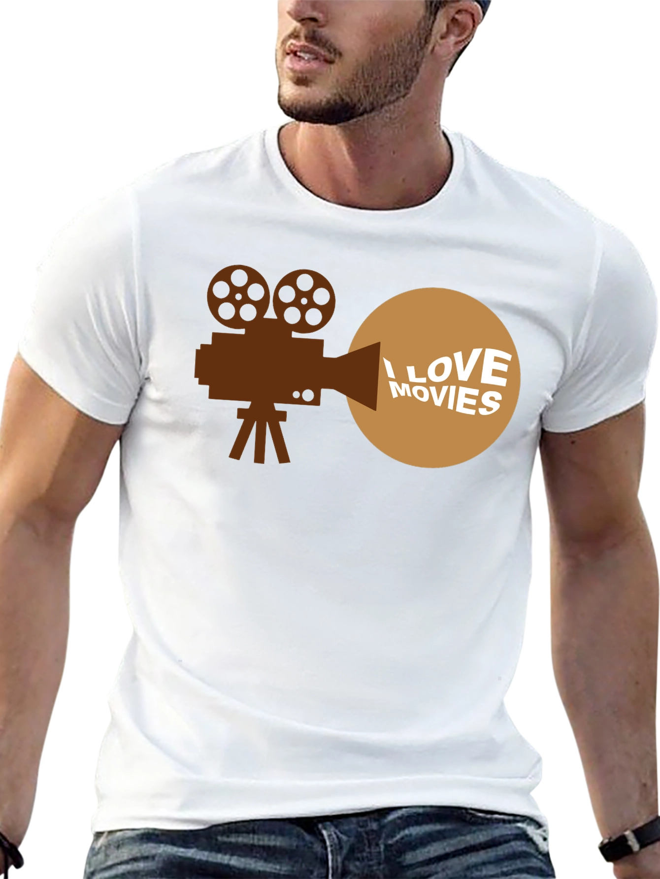 Black I Love Movies T-Shirt - Classic Film Fan Tee view 13