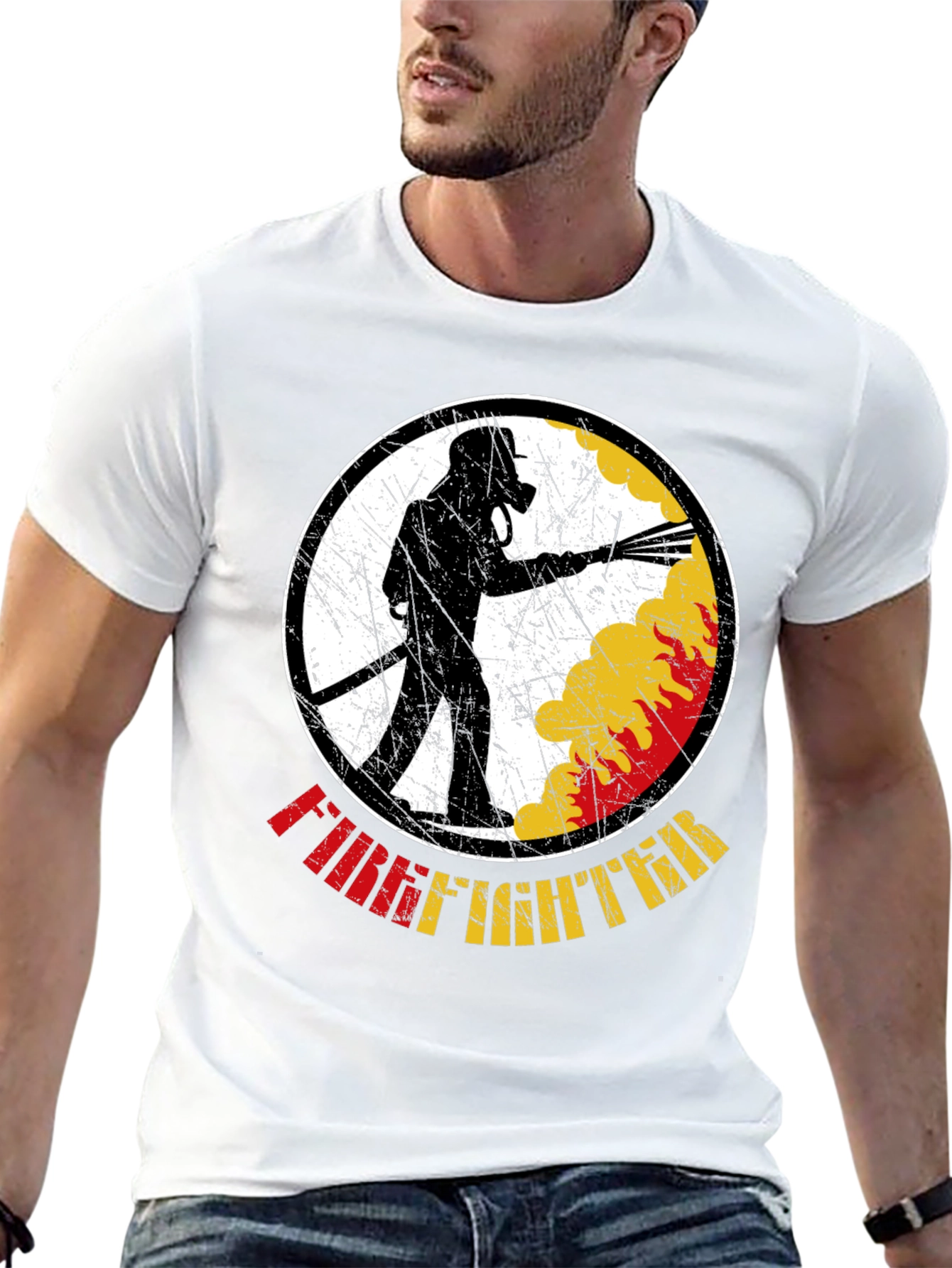 Black Firefighter Graphic T-Shirt - Black view 13