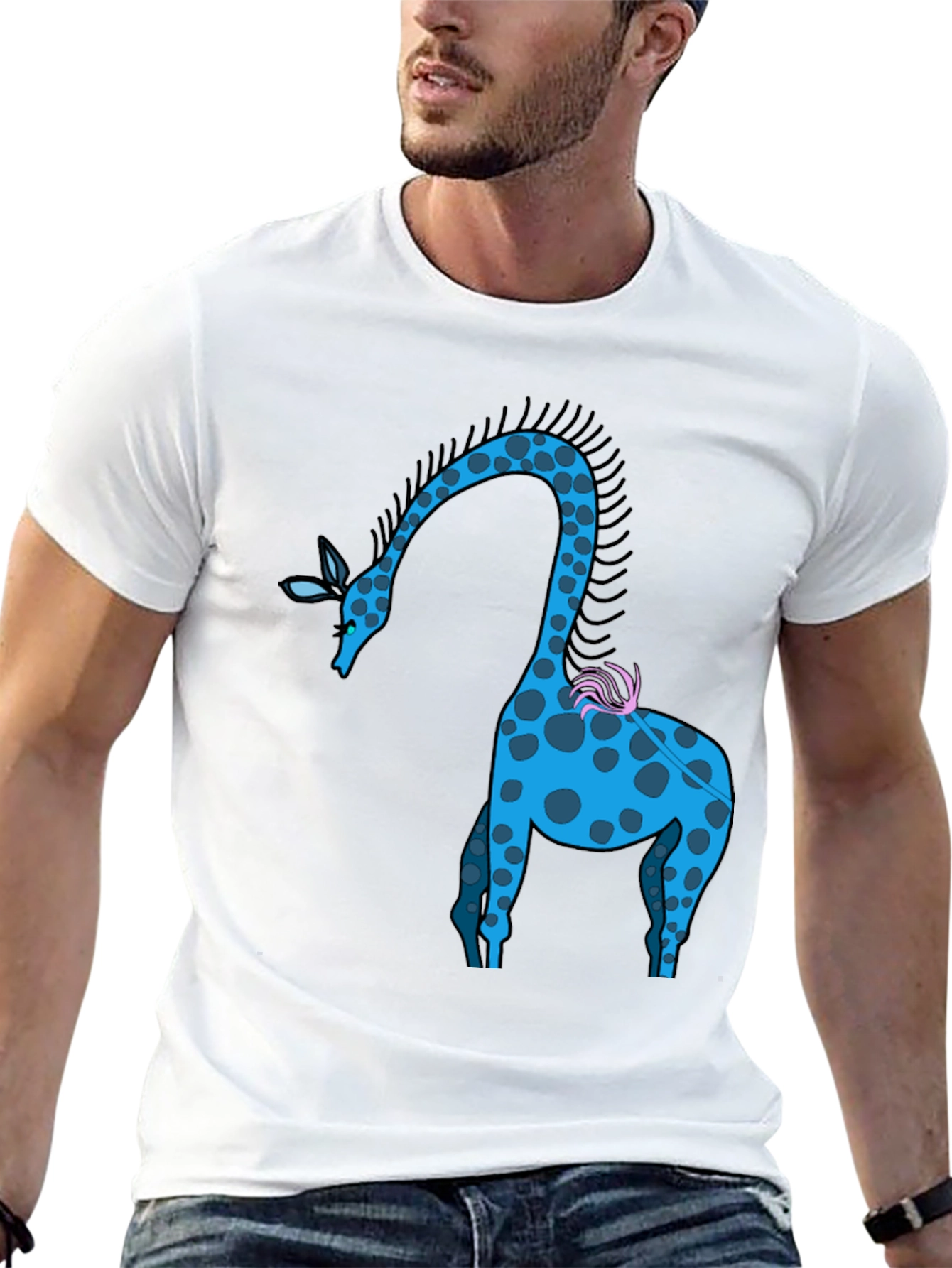 Black Cool Giraffe Graphic Tee - Stylish Casual Wear view 13