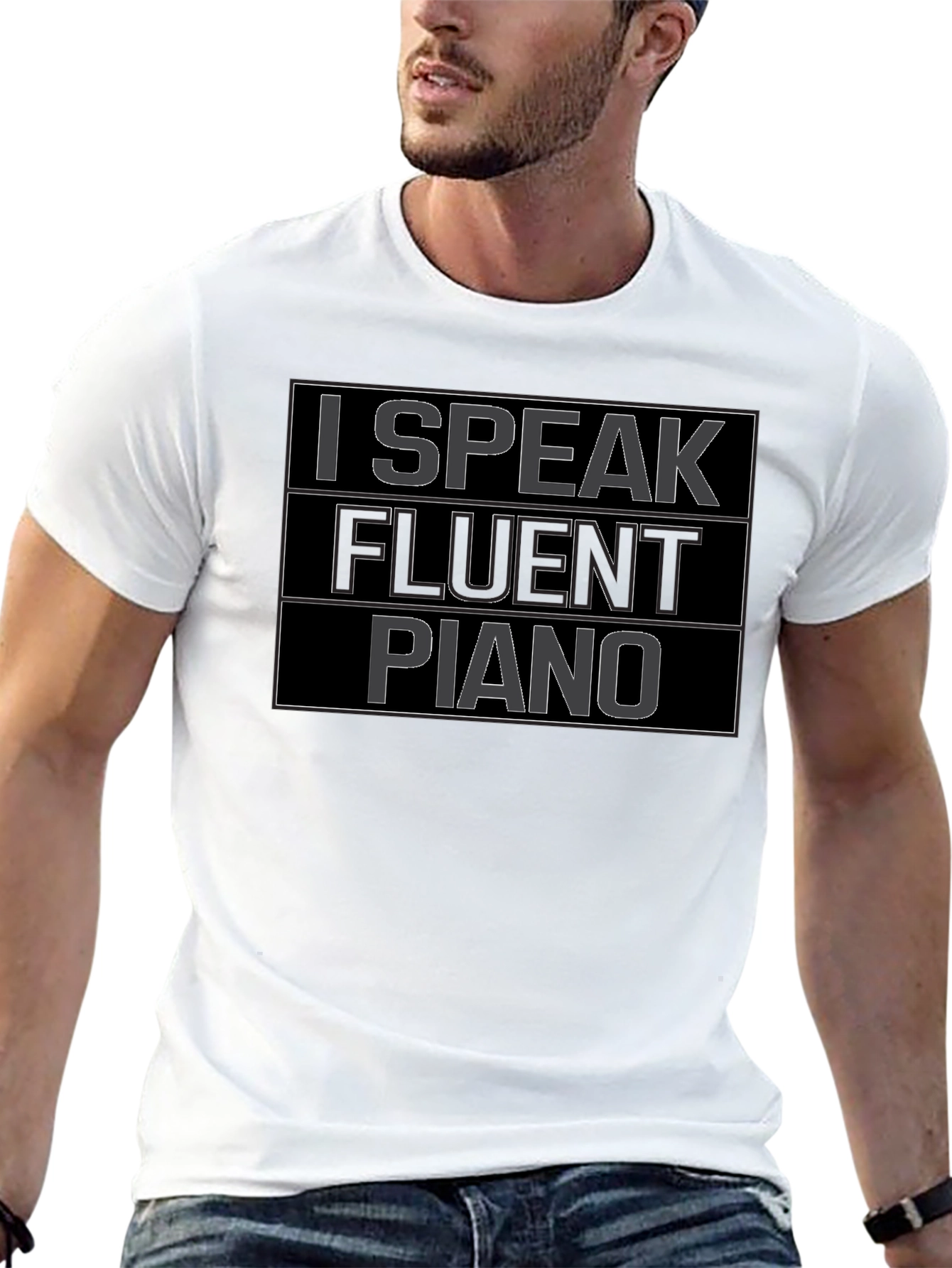 Black I Speak Fluent Piano T-Shirt - Musician Tee view 13