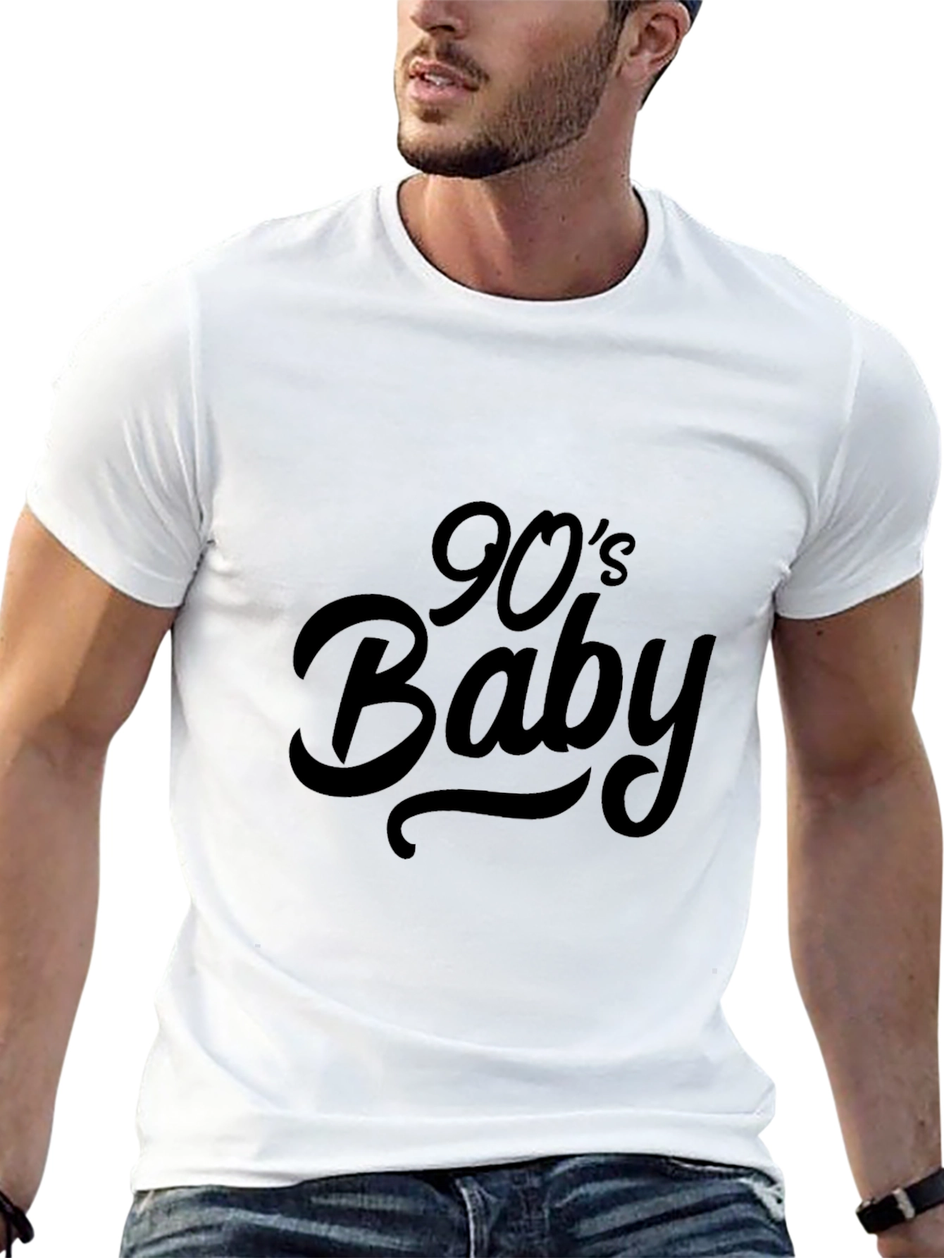 Black 90's Baby Black Tee - Stylish Retro Design view 13