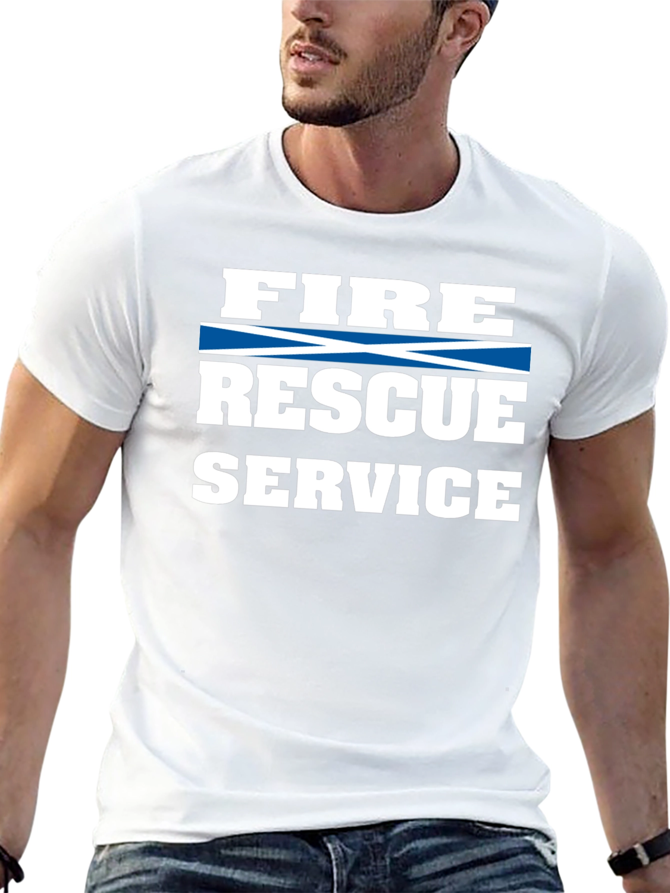 Black Fire Rescue Service Black T-Shirt view 13