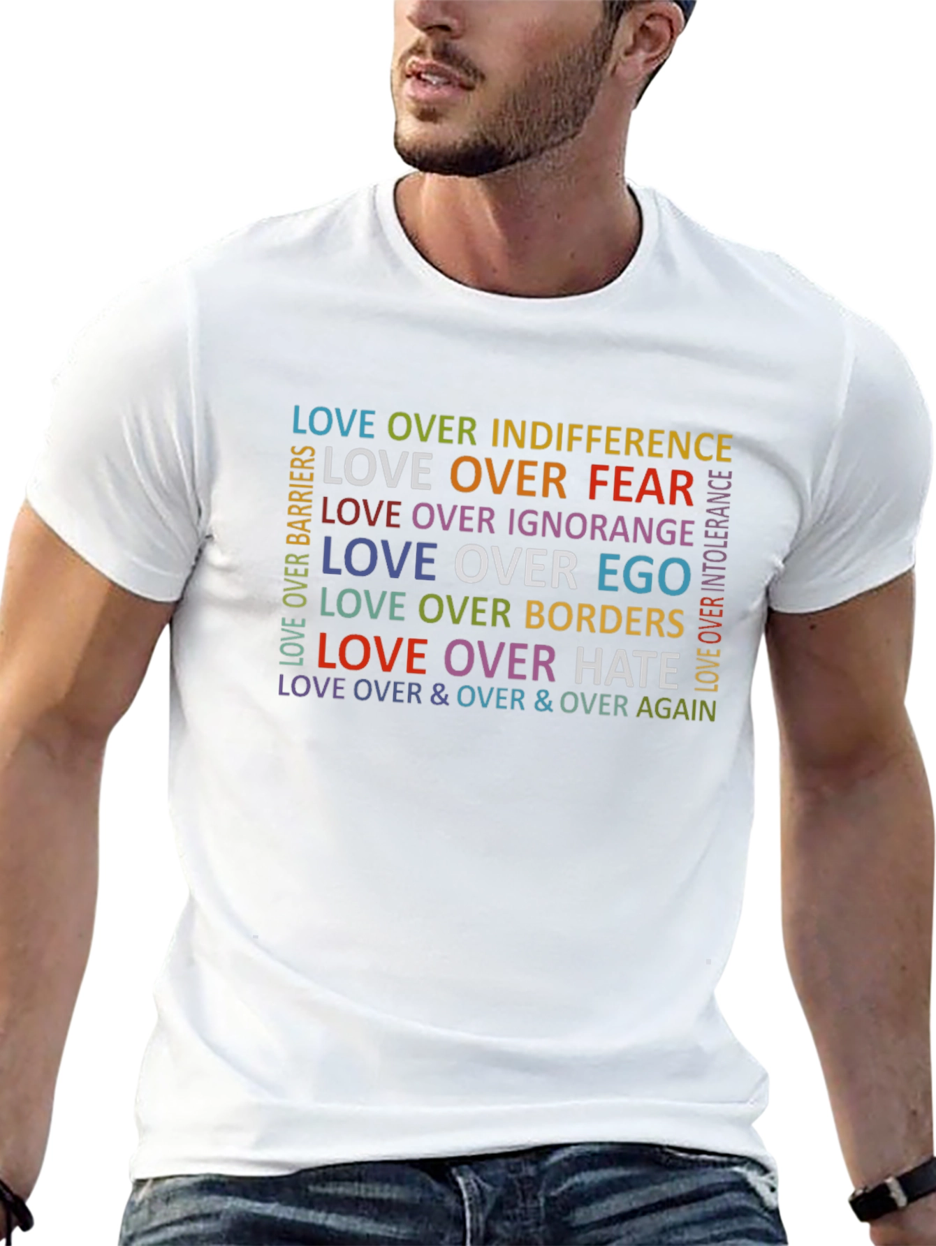 Black Love Over Everything Graphic Print T-Shirt view 13