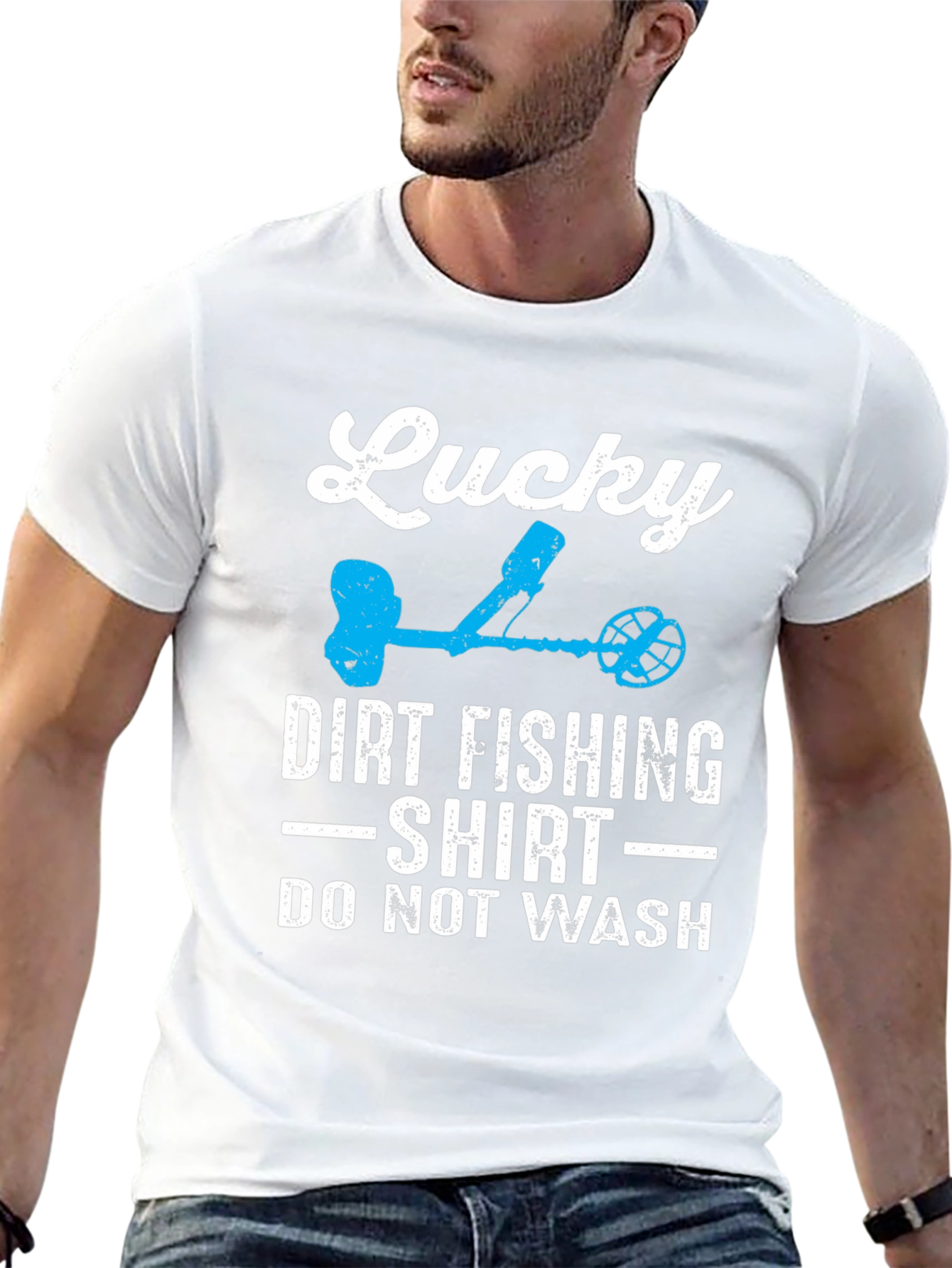 Black Lucky Dirt Fishing Shirt - Novelty Detectorist Tee view 13