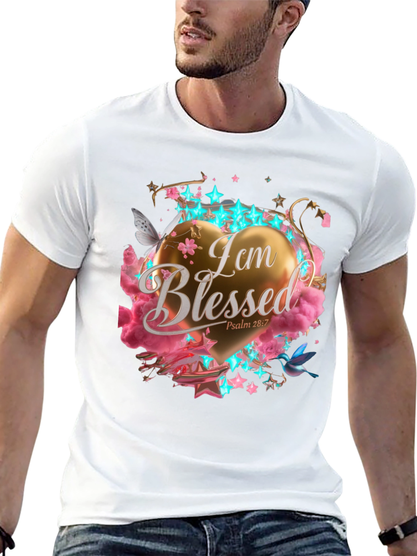 Black I am Blessed T-Shirt view 13