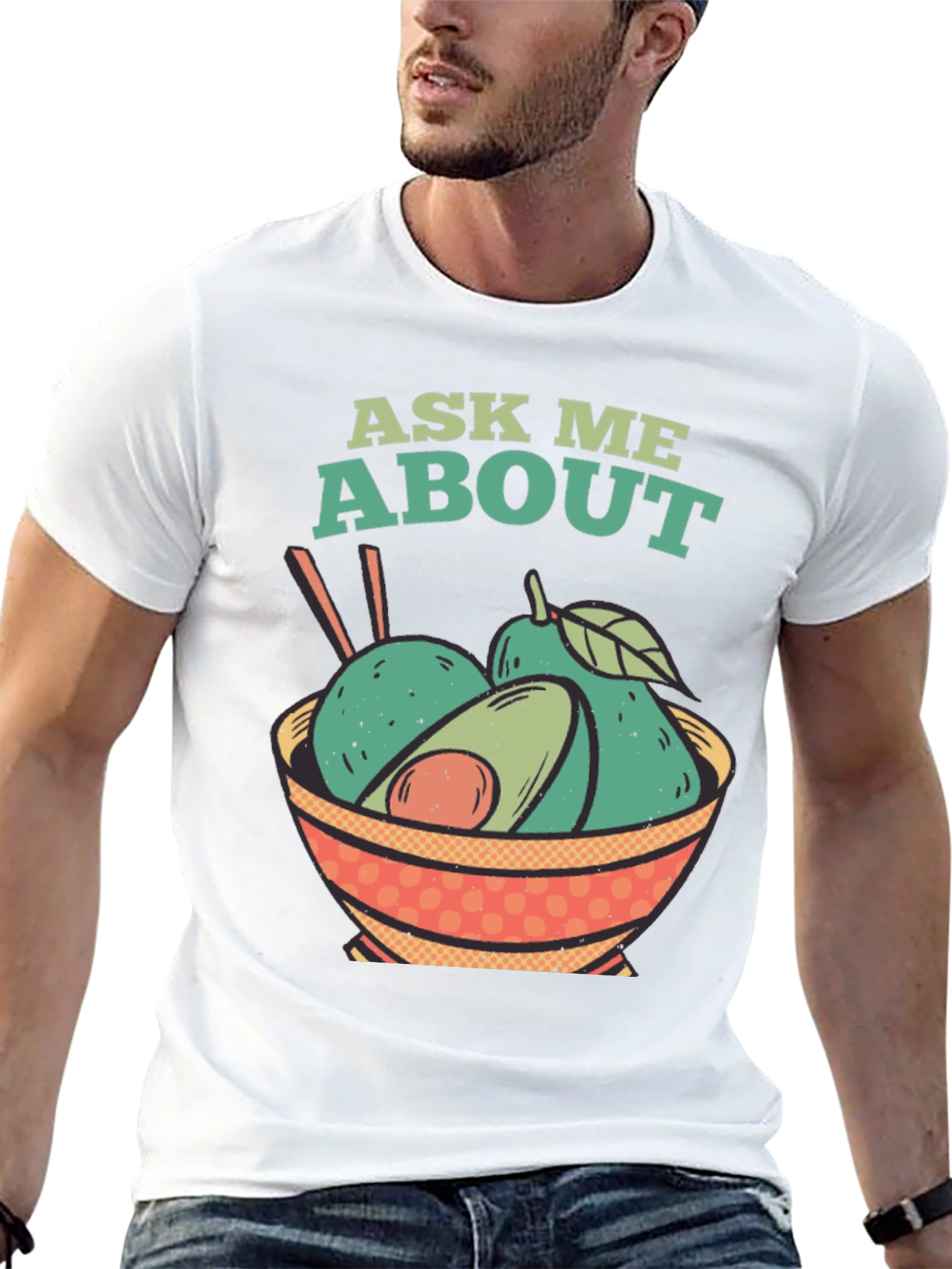 Black Ask Me About Avocados T-Shirt view 13