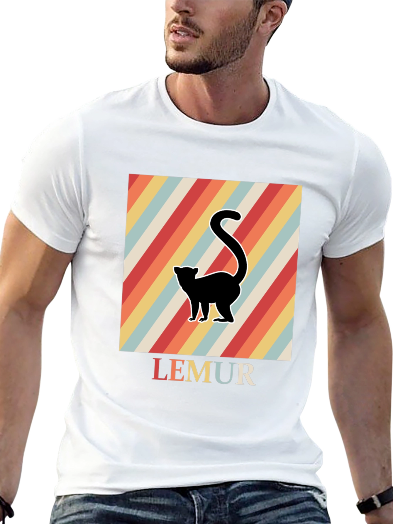 Black Retro Lemur Graphic Tee view 13
