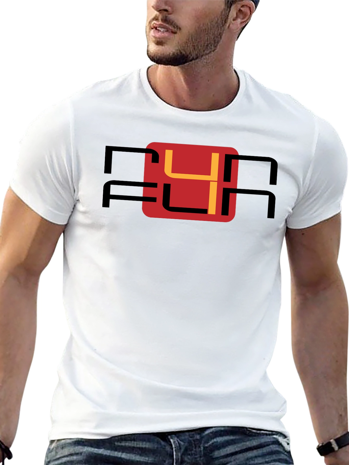 Black Stylish Graphic Tee - 'FUR' Design, Modern Fit view 13