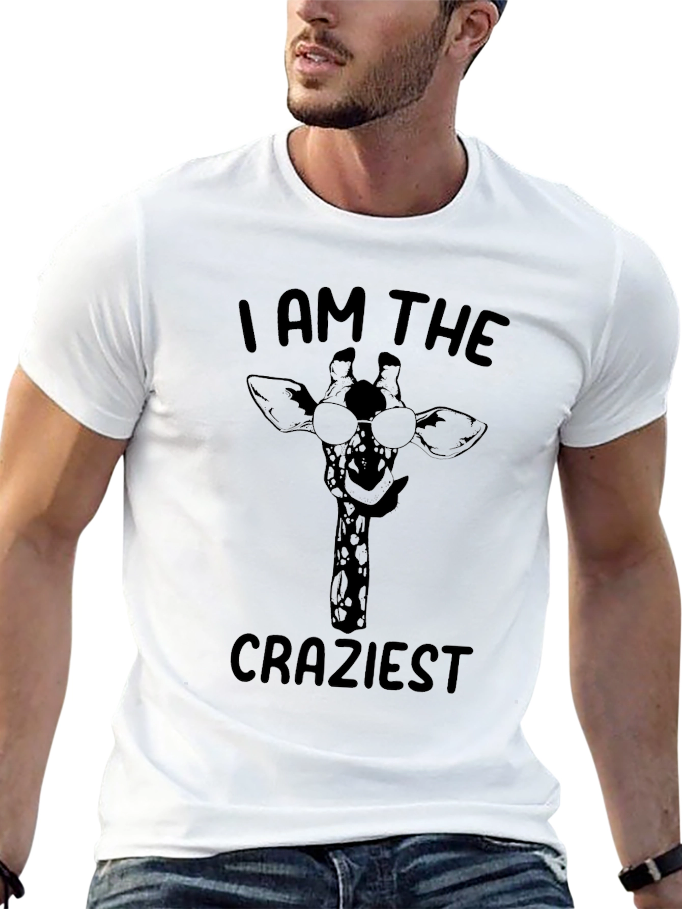 Black Crazy Giraffe Graphic Tee view 13