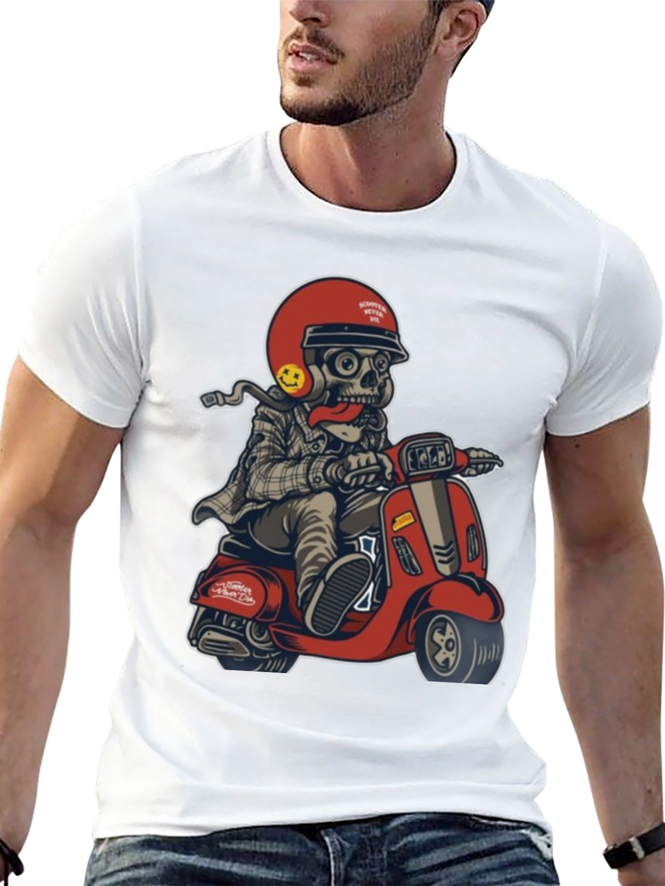 Black Skull Rider Graphic Tee - Cool & Unique Design view 13