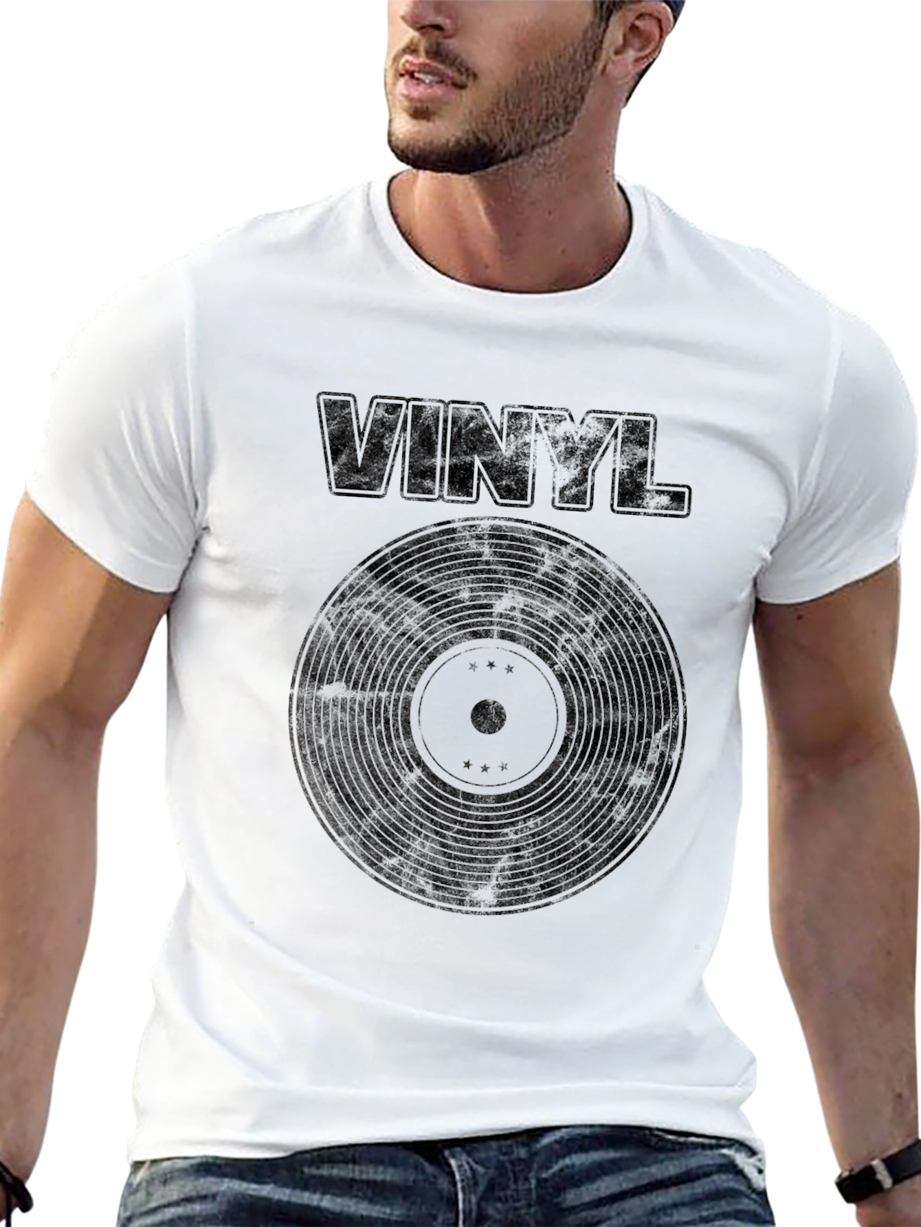 Black Vinyl Record Graphic T-Shirt view 13