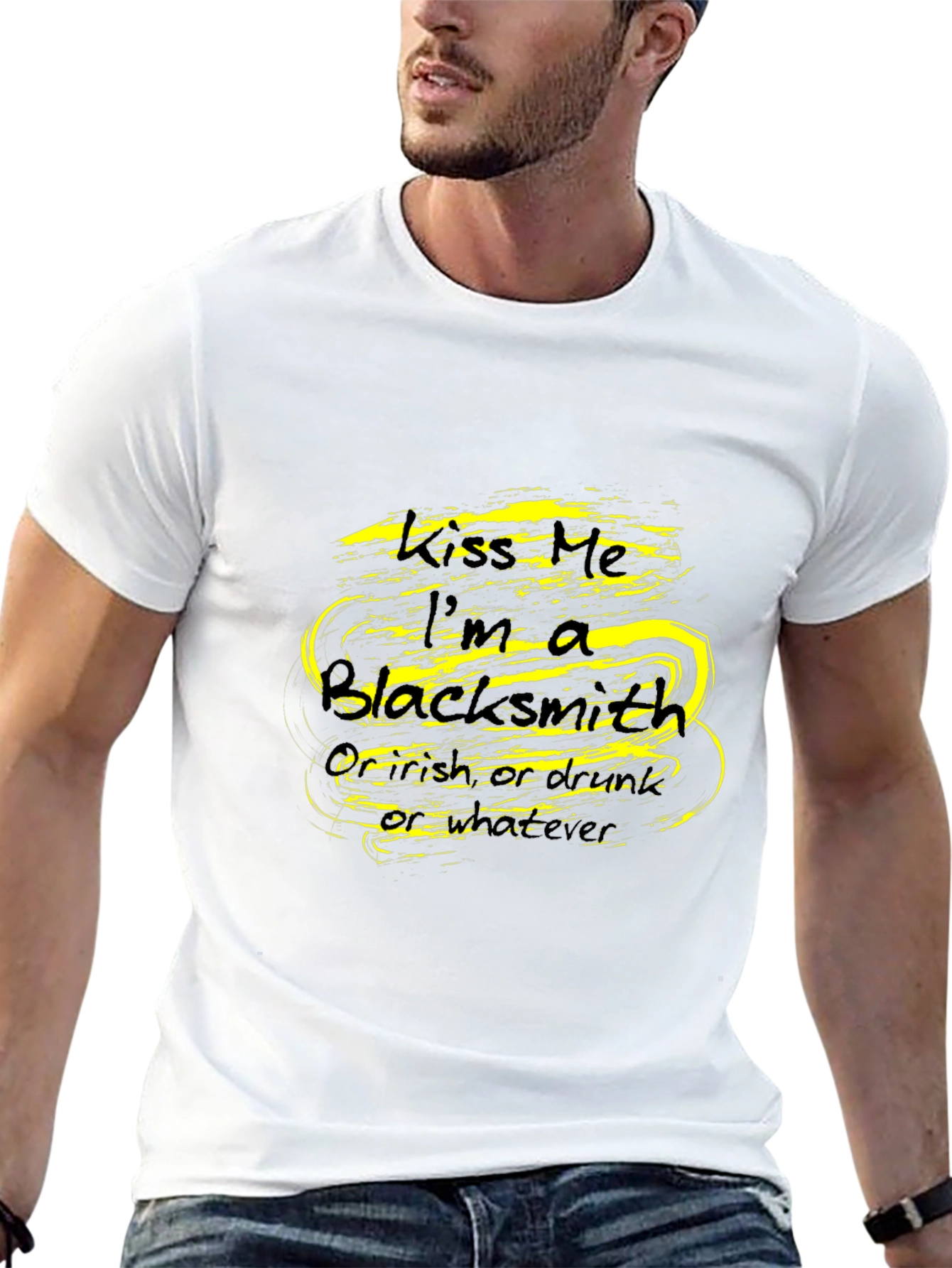Black Kiss Me I'm A Blacksmith - Novelty T-Shirt view 13