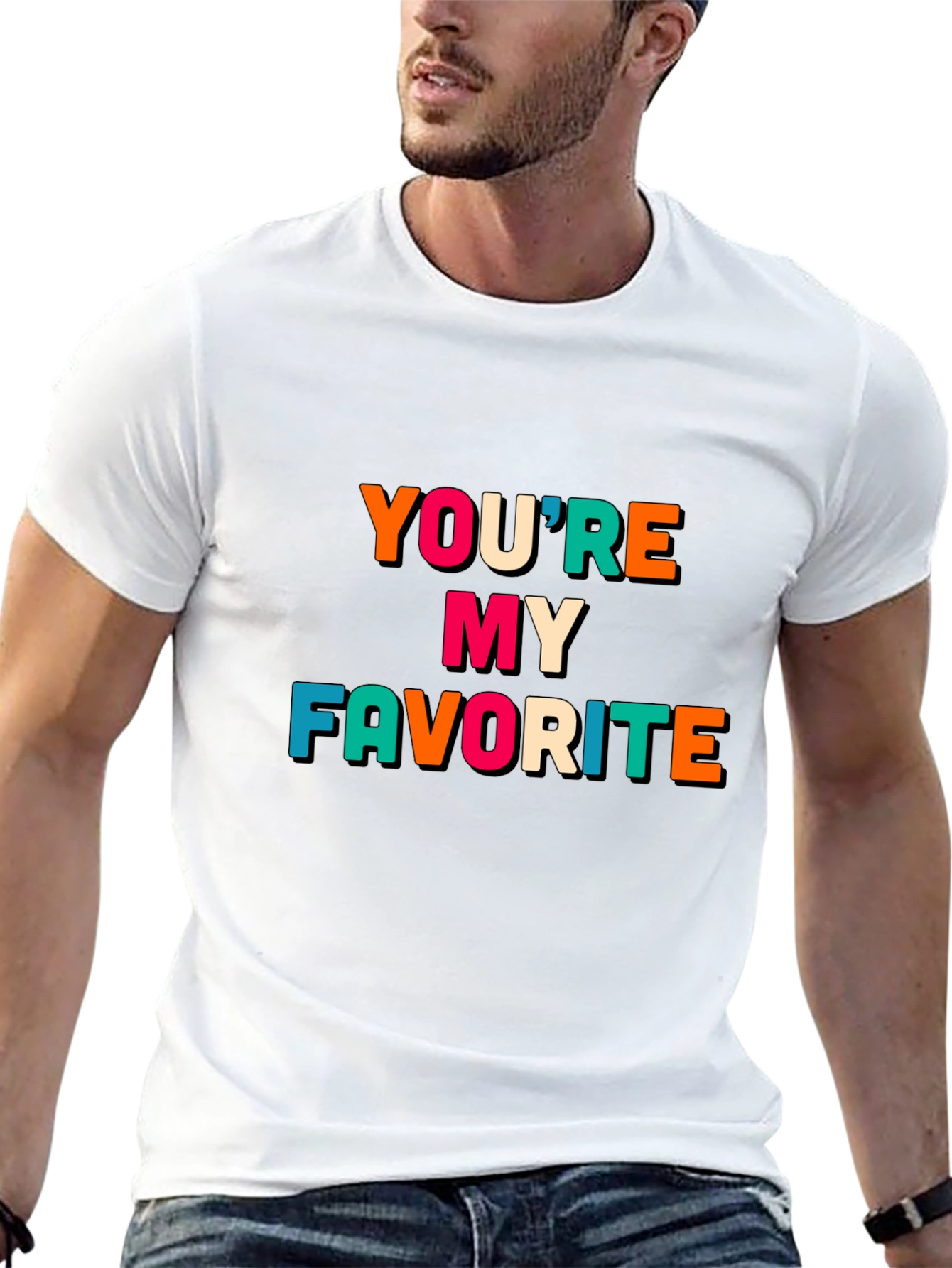 Black You're My Favorite Graphic Tee - Soft Cotton Blend view 13
