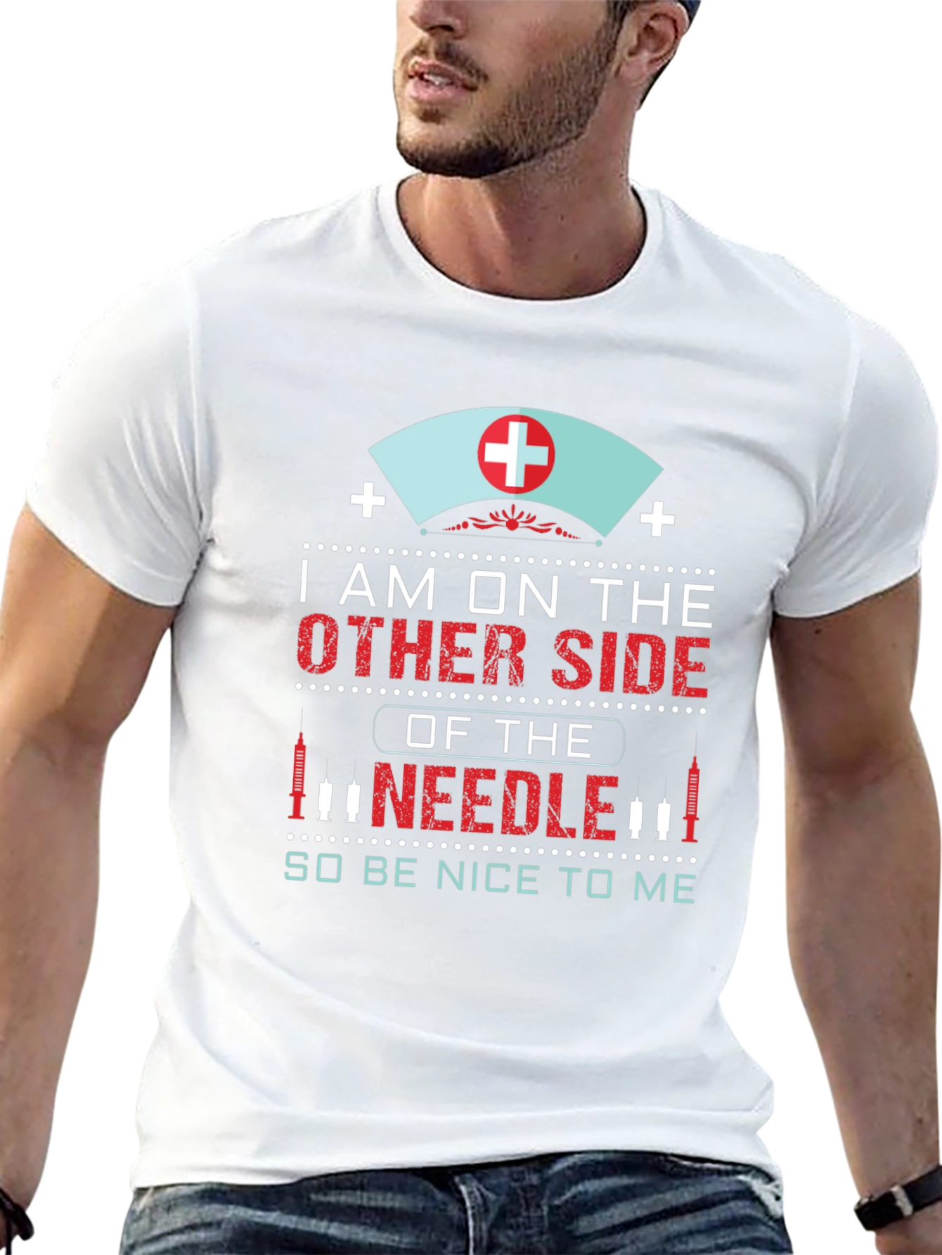 Black Nurse Needle T-Shirt: I'm on the Other Side view 13