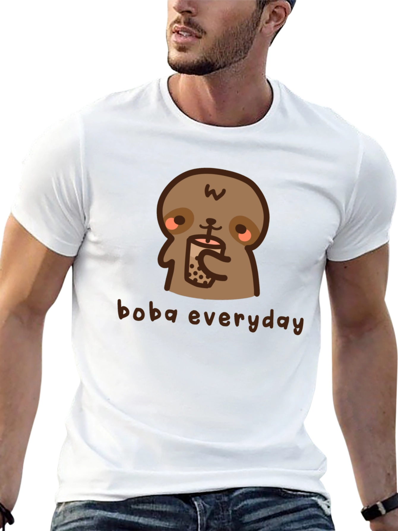 Black Sloth Boba Everyday Graphic Tee view 13