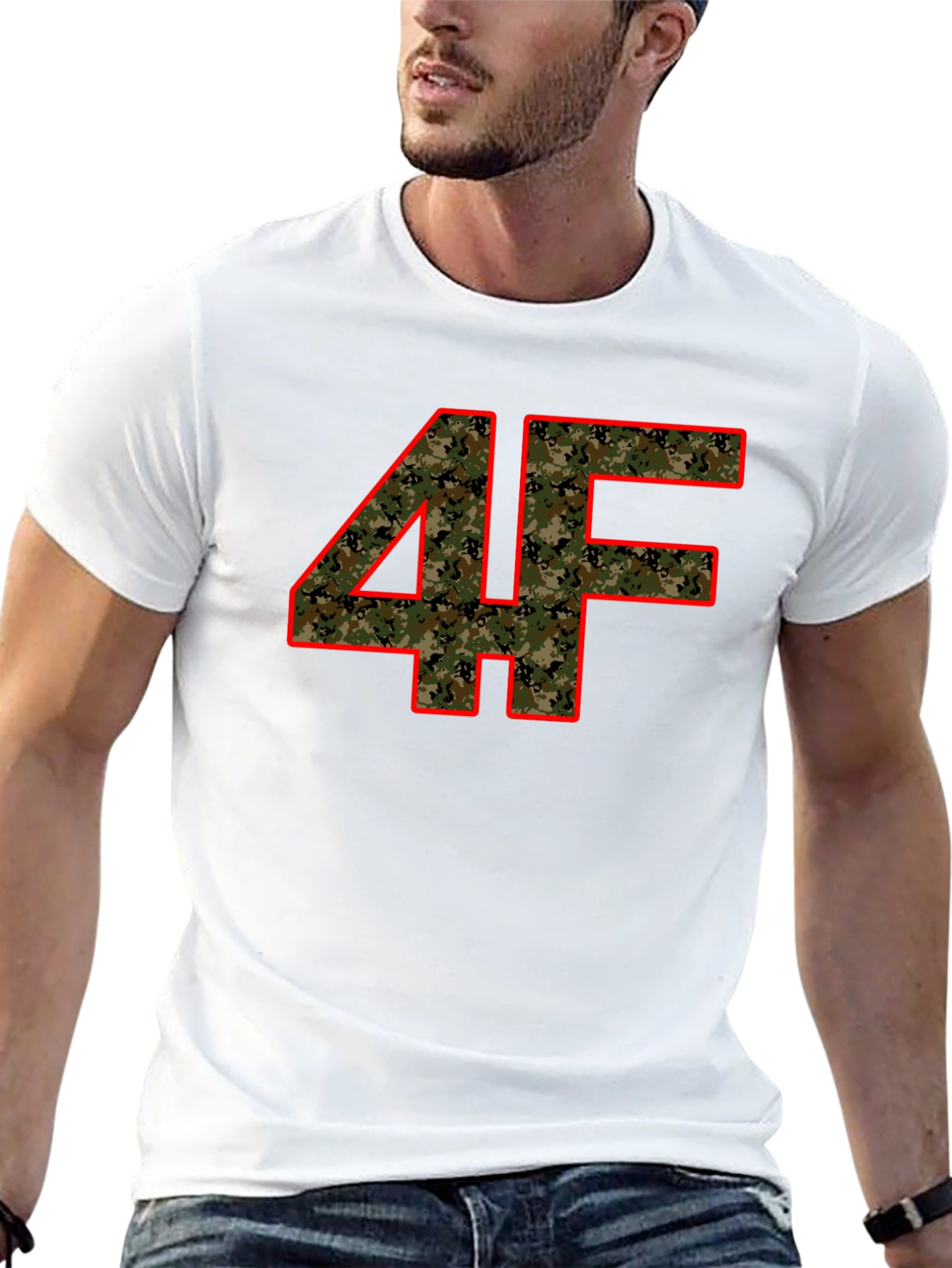 Black Camo 4F Graphic Print Black T-Shirt view 13