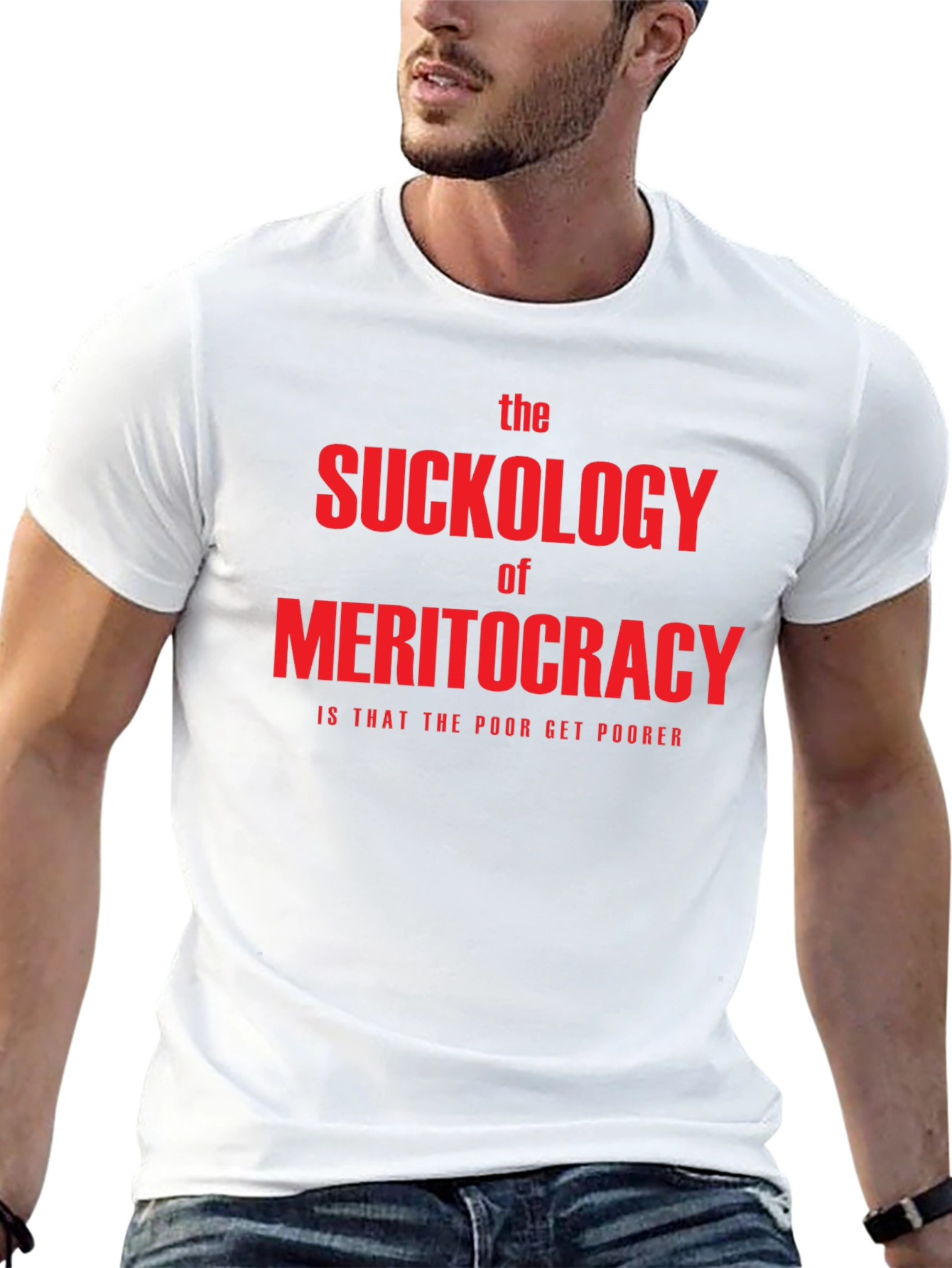Black The Suckology of Meritocracy T-Shirt - Political Statement Tee view 13