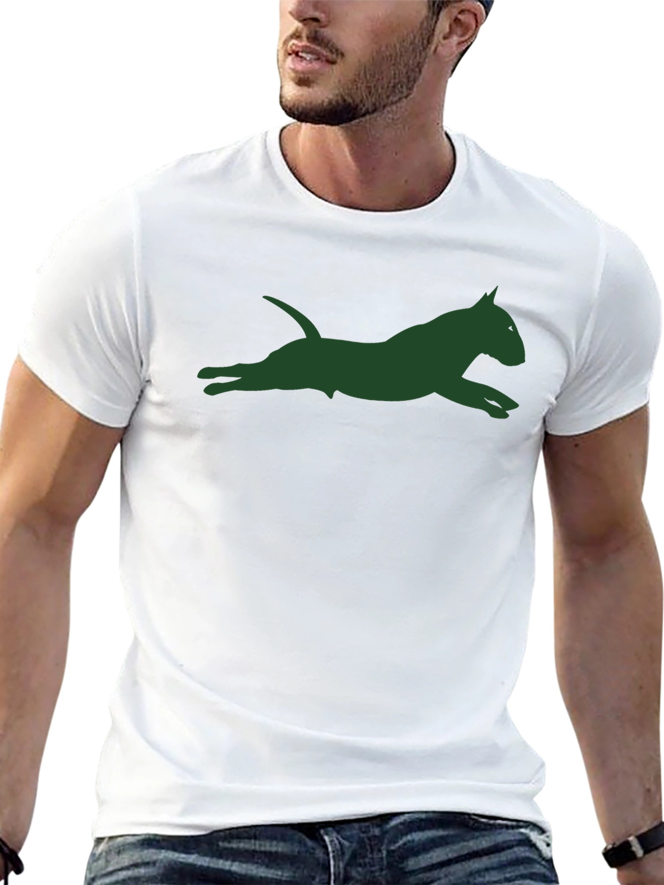 Black Dog Silhouette Graphic Tee - Unisex Black T-Shirt view 13