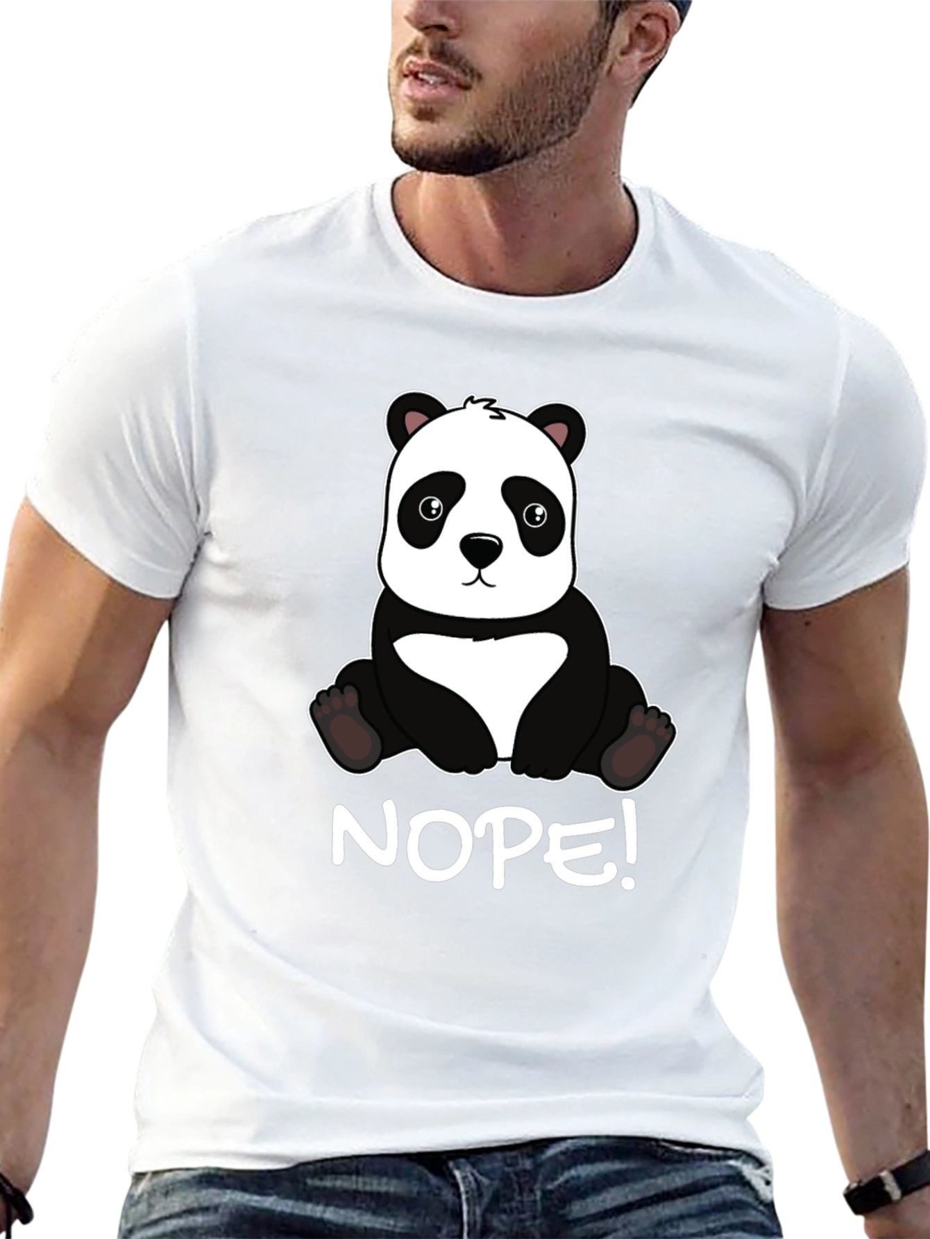 Black Nope Panda Graphic Tee - Comfy Casual T-Shirt view 13