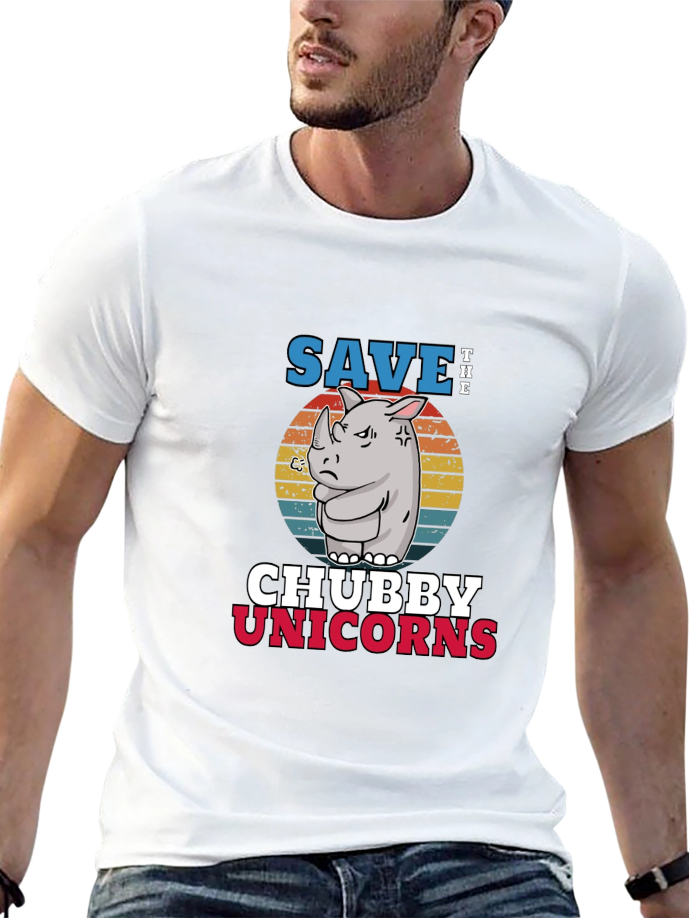 Black Save the Chubby Unicorns Black T-Shirt view 13