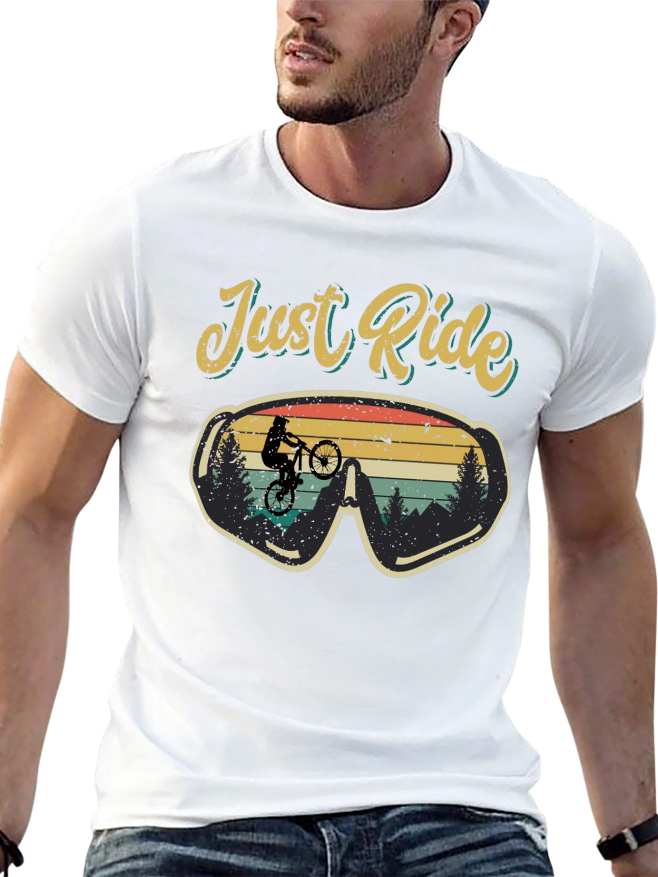 Black Just Ride Black T-Shirt - Mountain Biking view 13