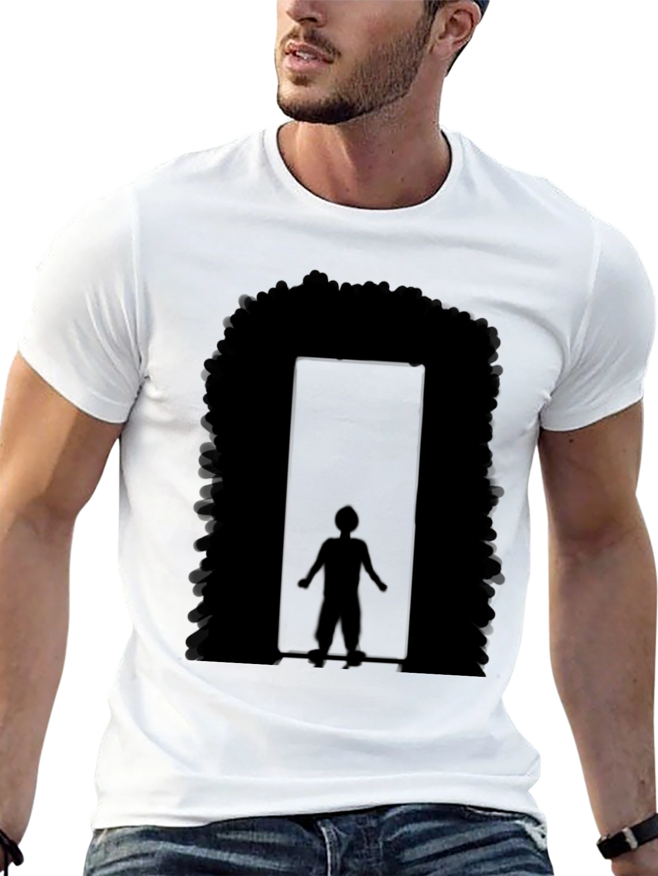 Black Afro Doorway Graphic T-Shirt - Black view 13