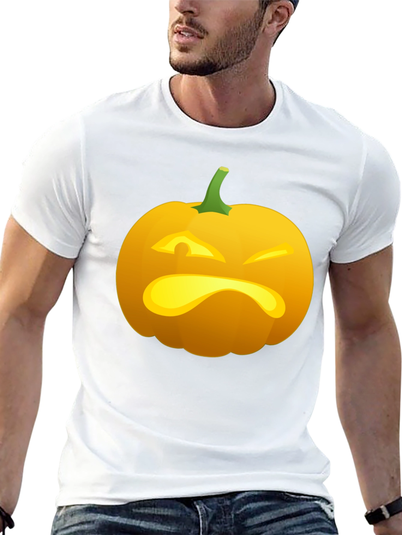 Black Funny Pumpkin Face Halloween T-Shirt view 13