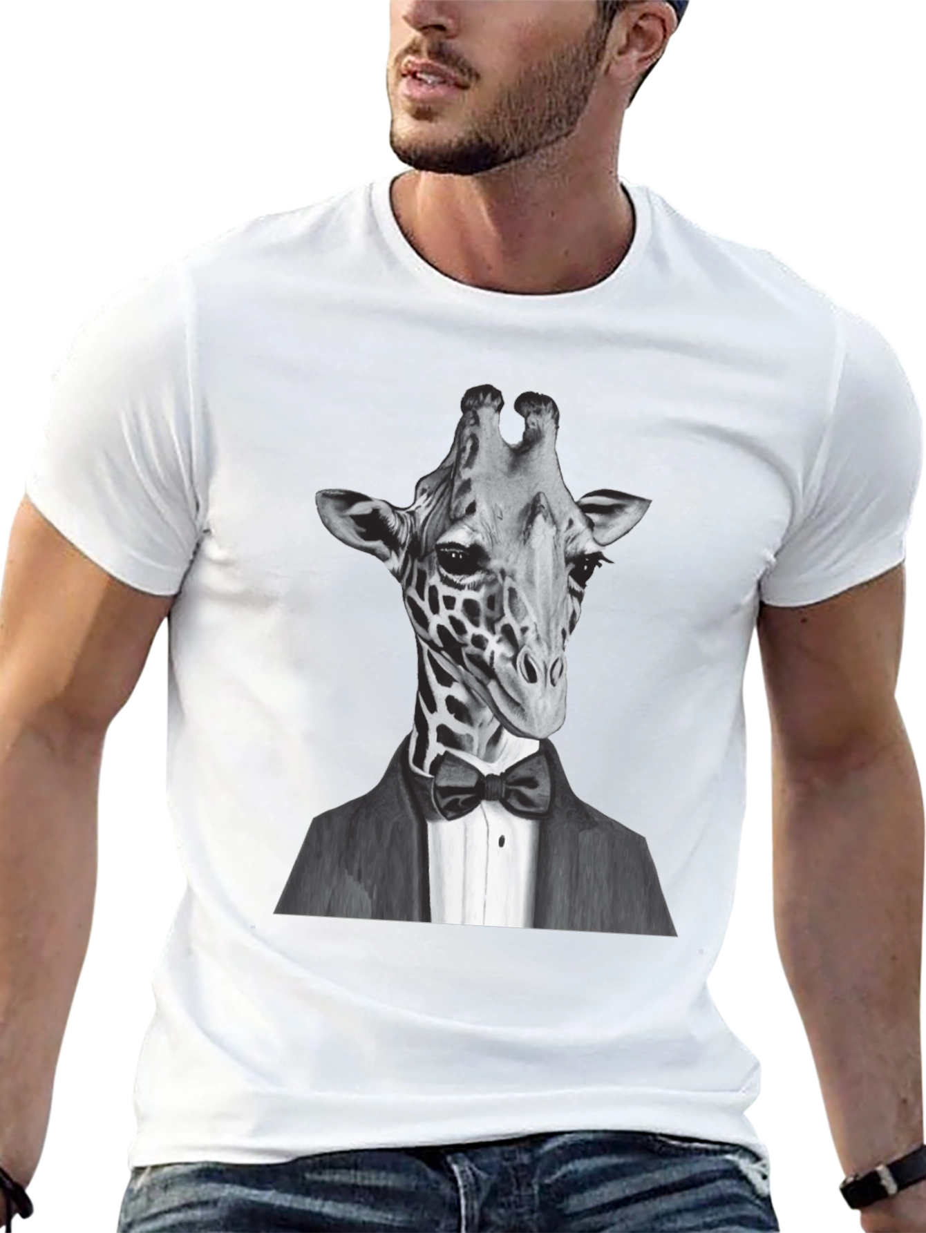 Black Giraffe Tuxedo T-Shirt - Animal Lover Tee view 13