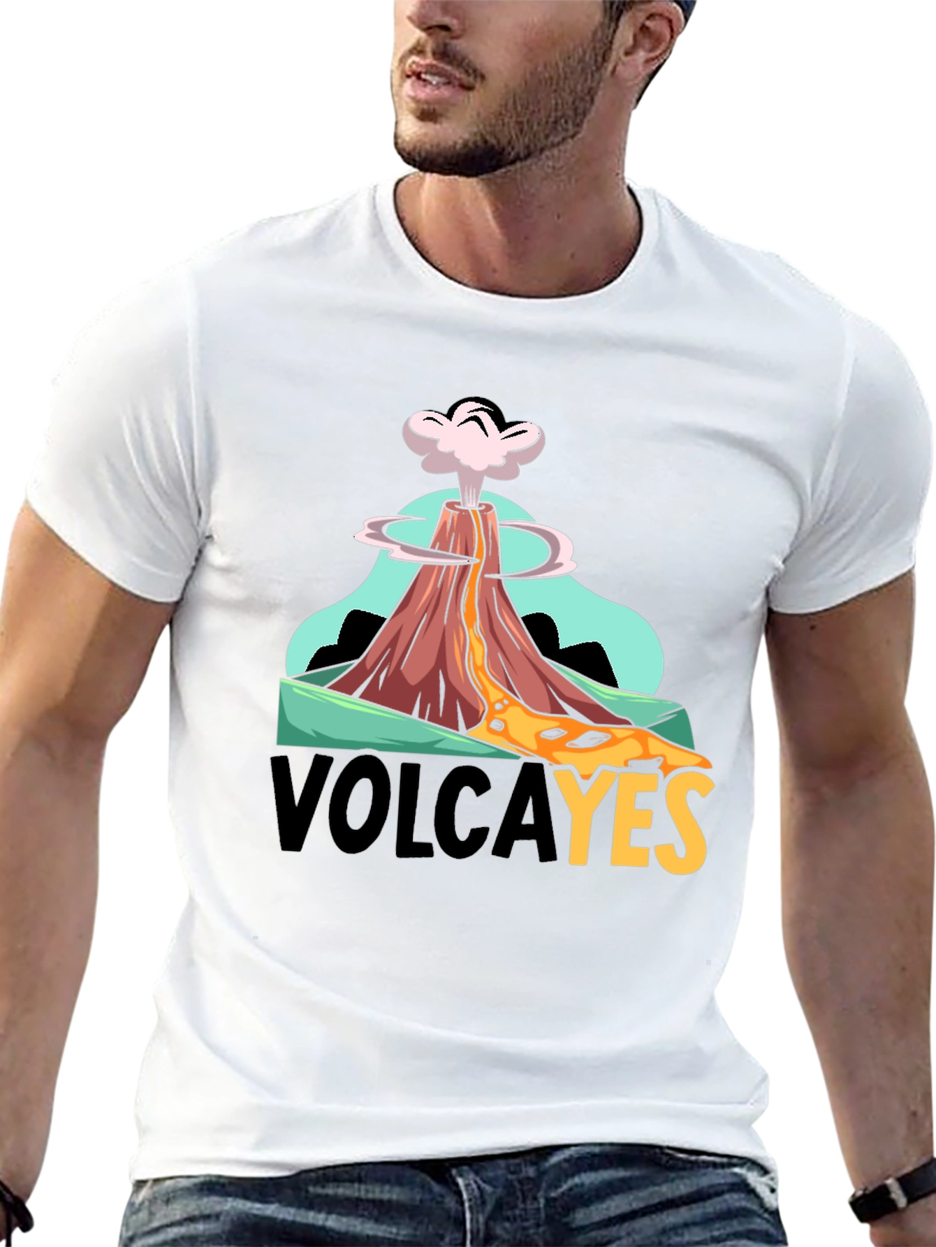 Black VolcaYES T-Shirt - Volcano Graphic Tee view 13