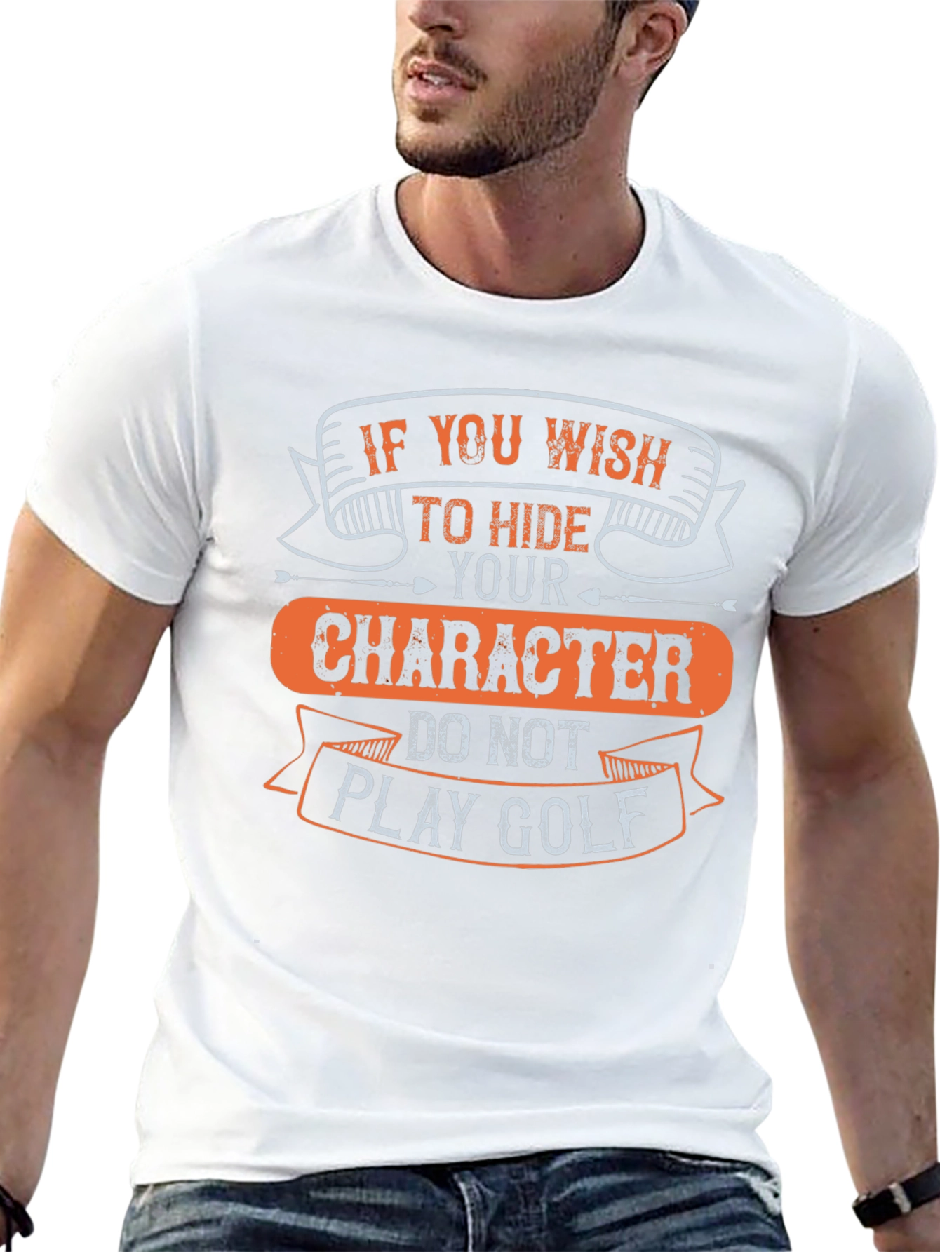 Black Funny Golf T-Shirt: Character Reveal Tee view 13