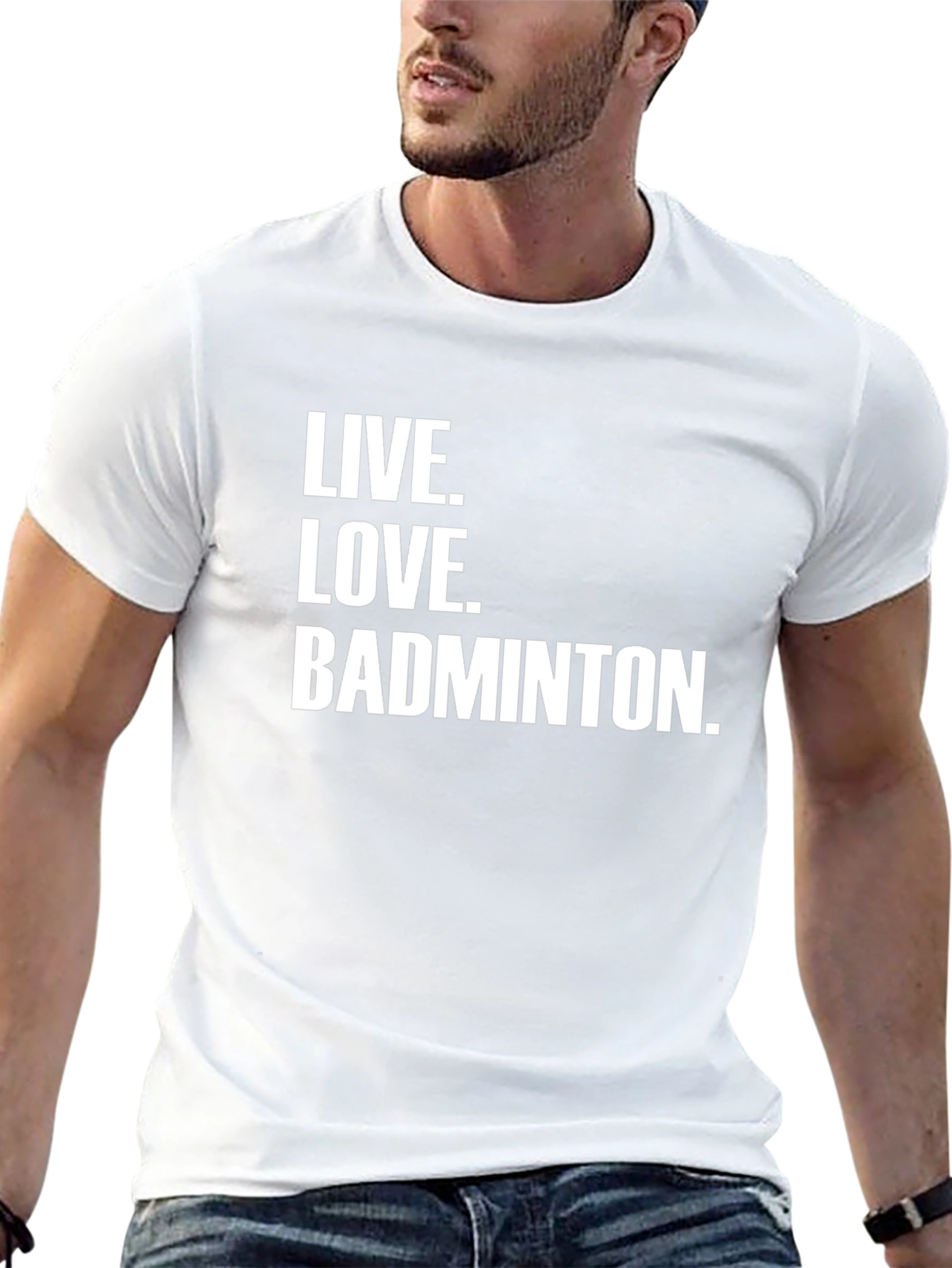 Black Live Love Badminton T-Shirt view 13