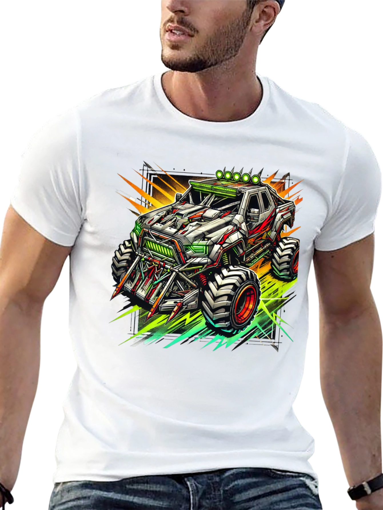 Black Monster Truck Graphic Tee - Cool Black T-Shirt view 13