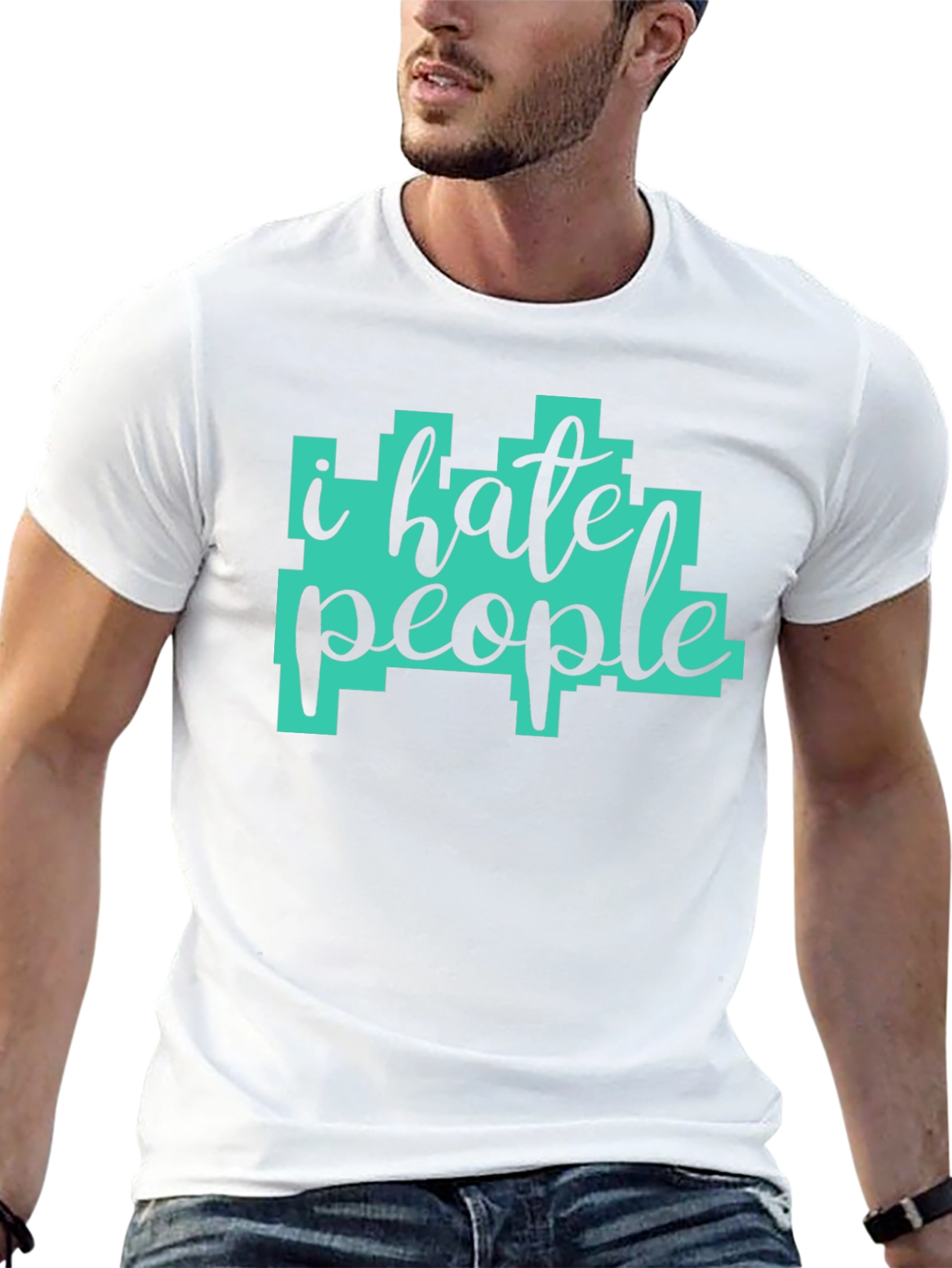 Black I Hate People Graphic Tee - Sarcastic Humor T-Shirt view 13