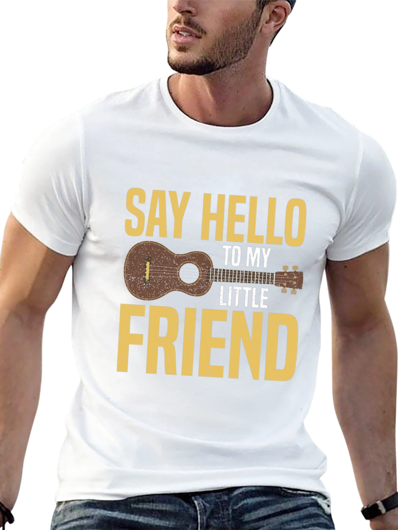 Black Say Hello To My Little Friend Ukulele T-Shirt view 13