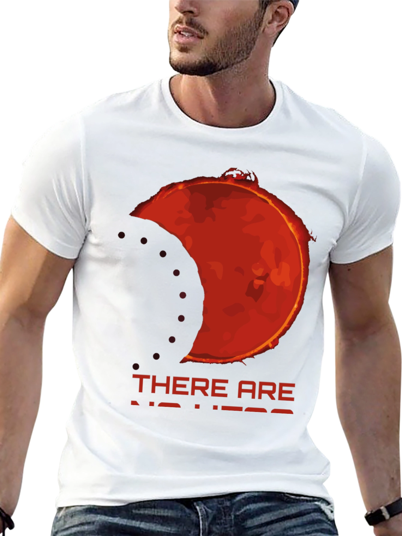 Black Eclipse Graphic Tee - "There Are No Heroes" Black T-Shirt view 13