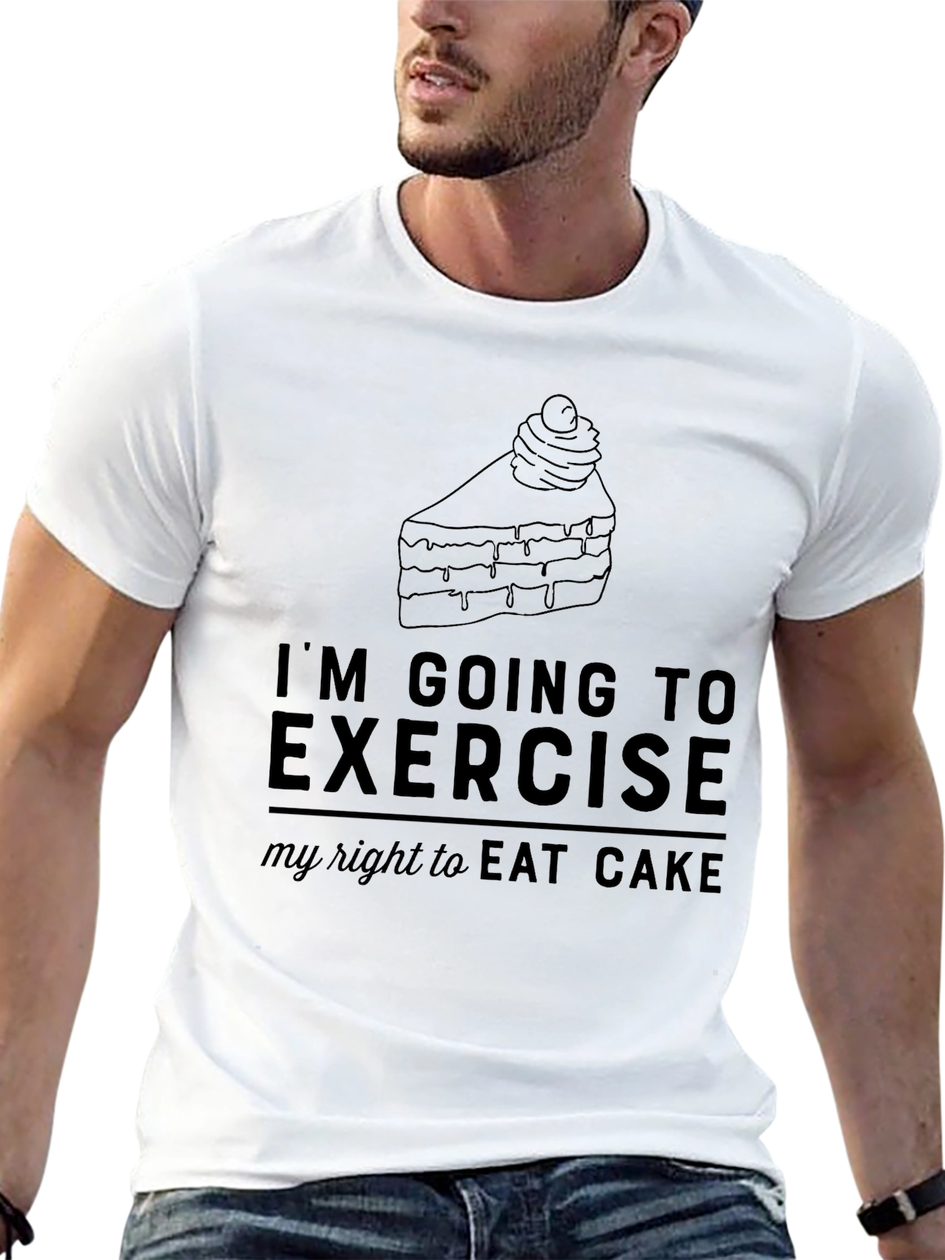 Black Exercise My Right to Eat Cake T-Shirt view 13