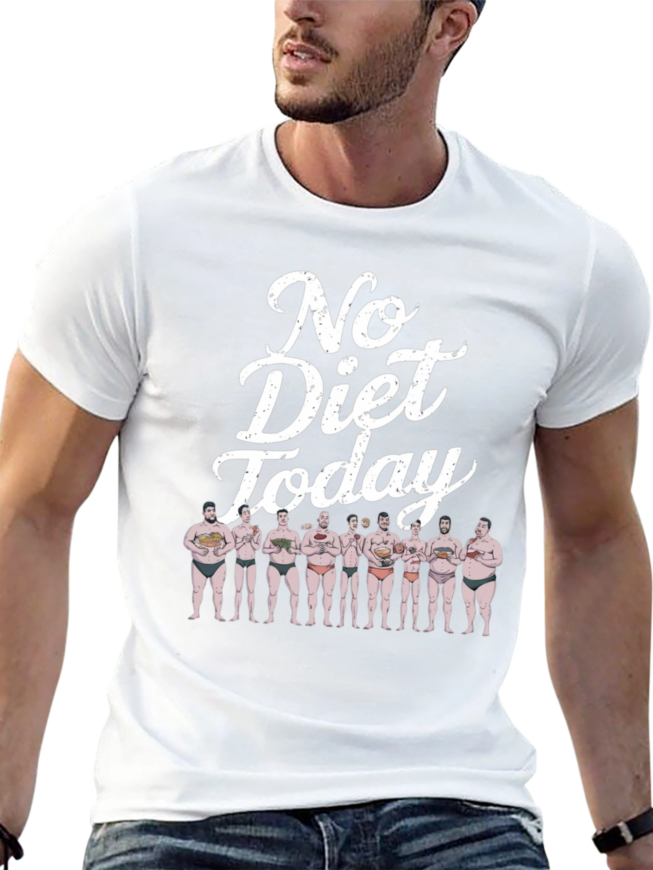 Black No Diet Today Graphic T-Shirt, Funny Tee view 13