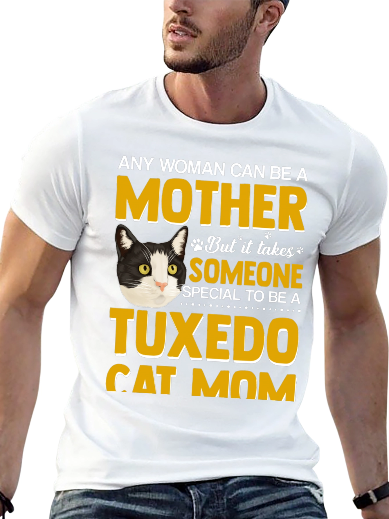 Black Tuxedo Cat Mom T-Shirt - Novelty Apparel view 13