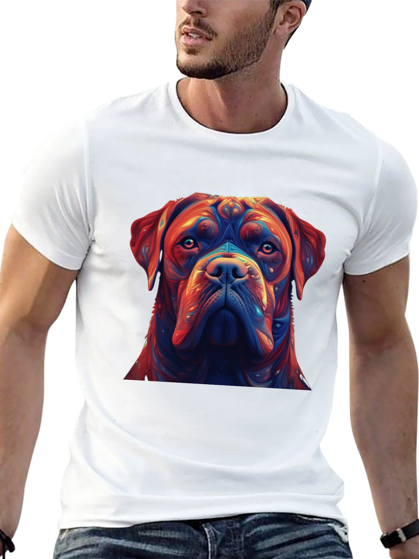 Black Dog Portrait Graphic Tee - Unique Artistic Design view 13